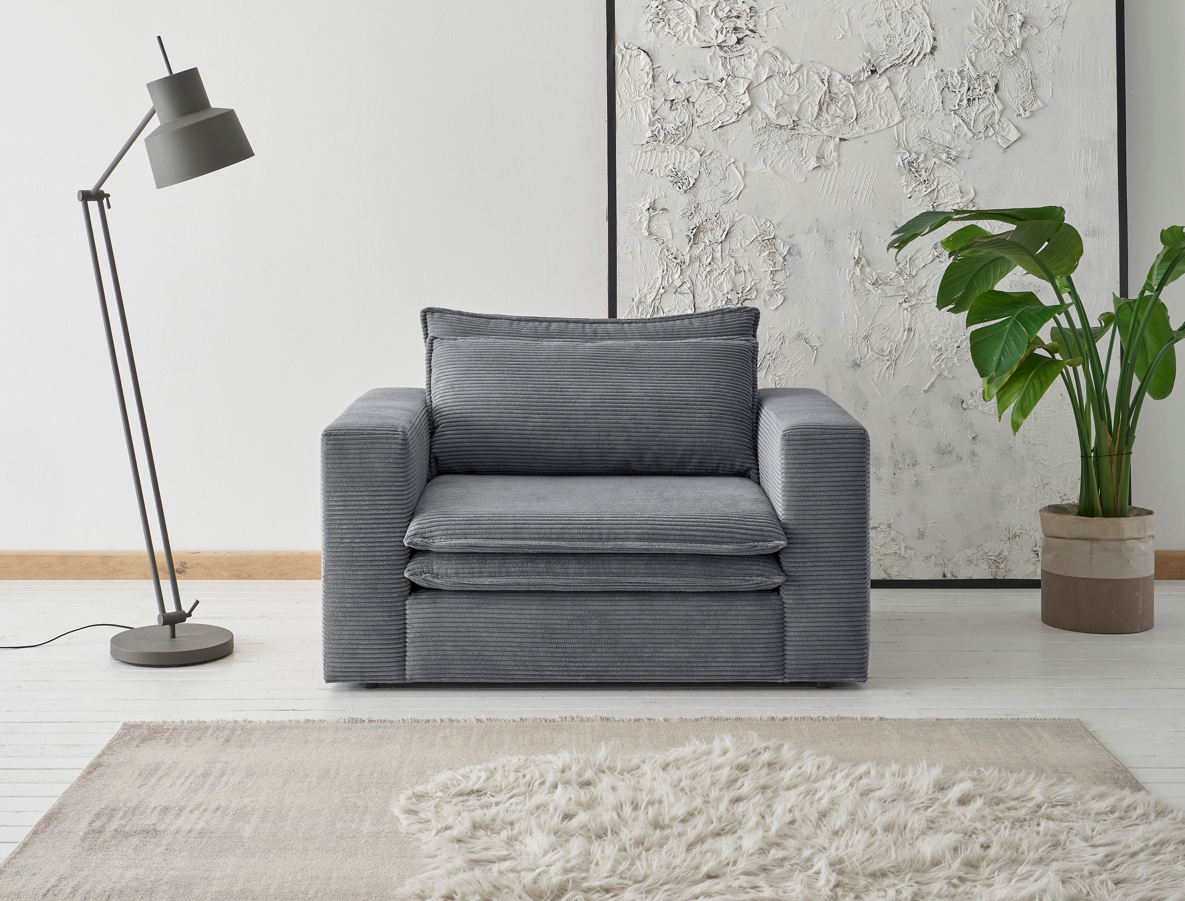 Home affaire Loveseat »PIAGGE« Hochwertiger Cord, trendiger Loveseat günstig online kaufen