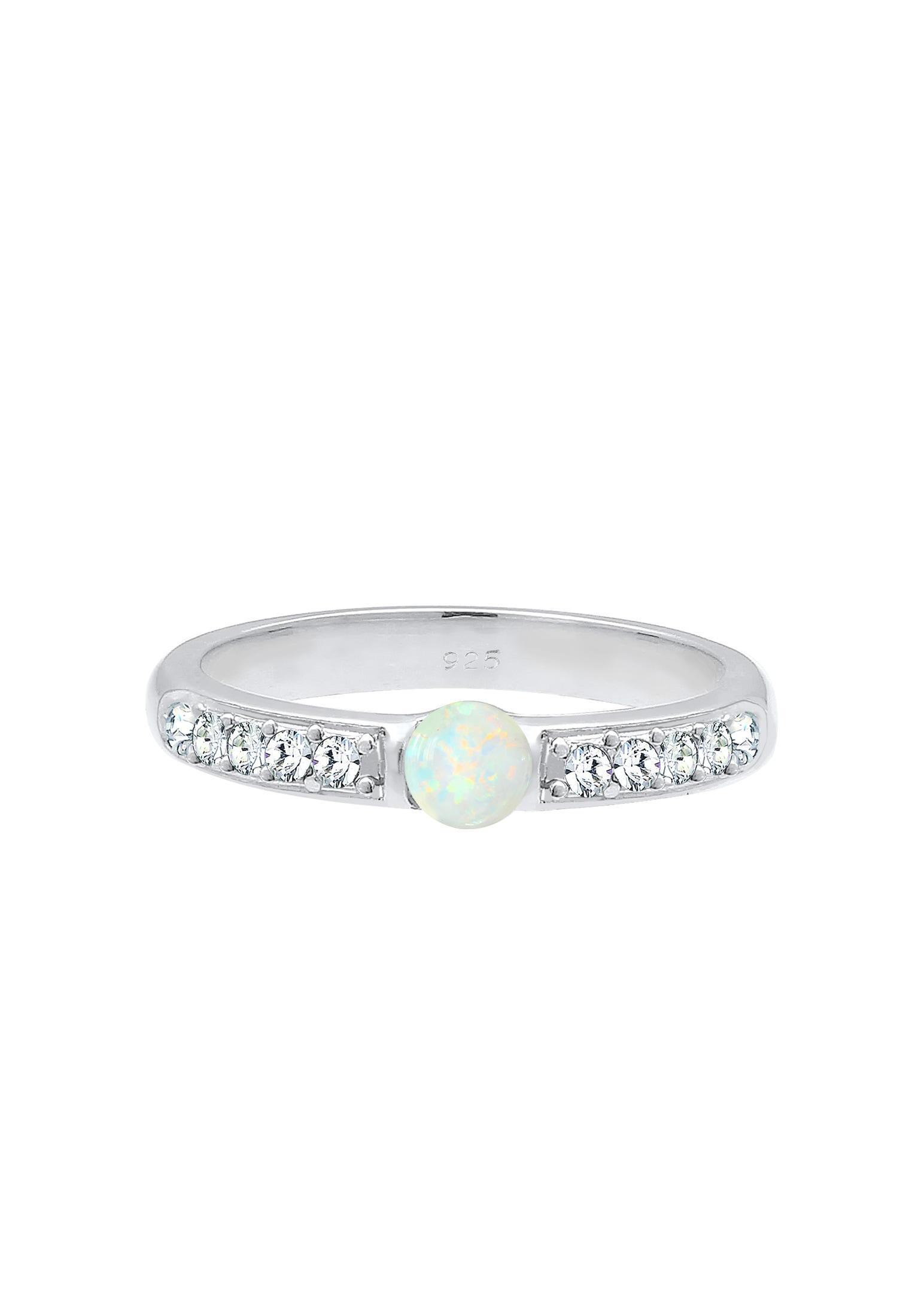 Elli Premium Verlobungsring »Glas Kristalle Synthetischer Opal 925 Sterling Silber«