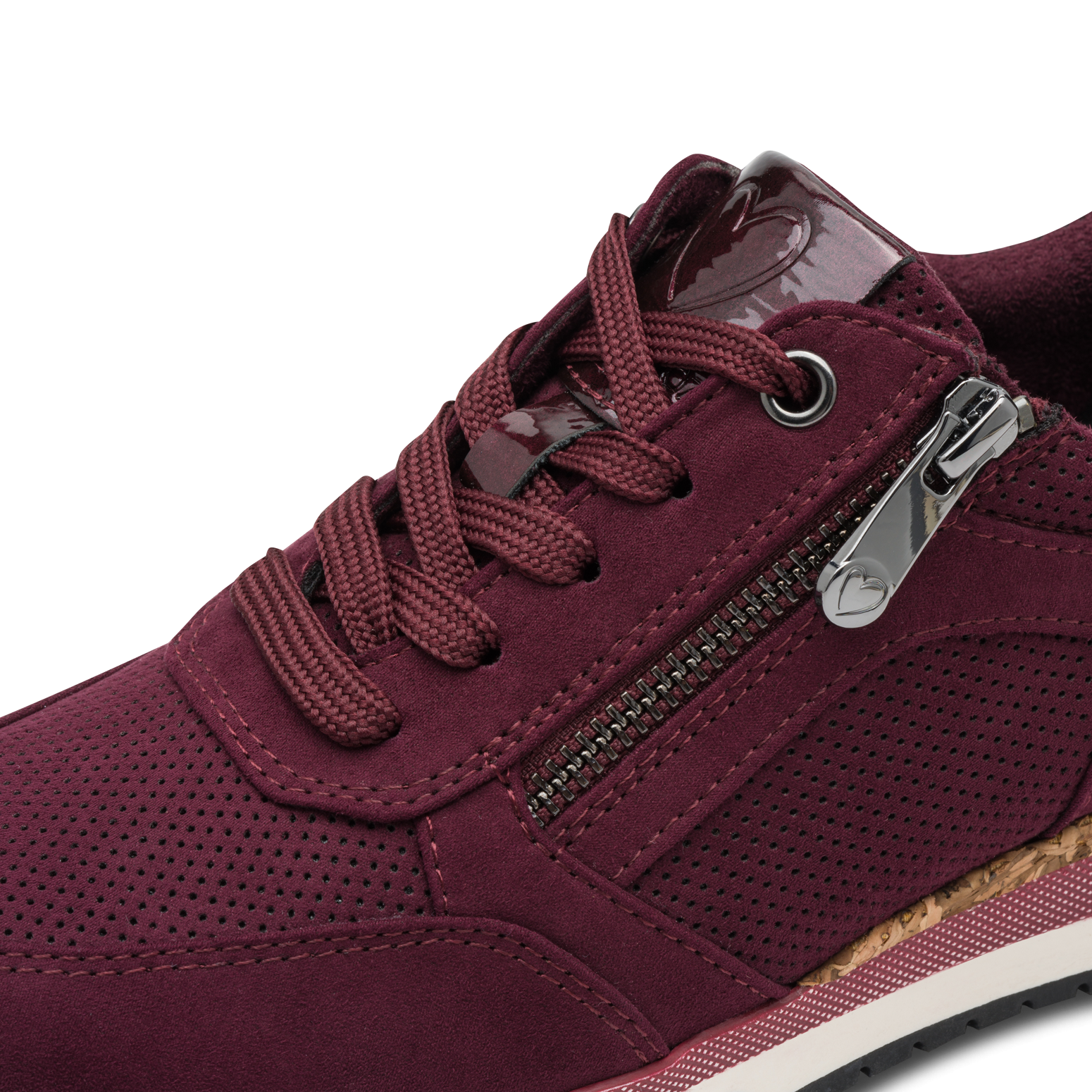 MARCO TOZZI Keilsneaker  Freizeitschuh, Schnürschuh mit leicht glänzender Herz-Logoprägung