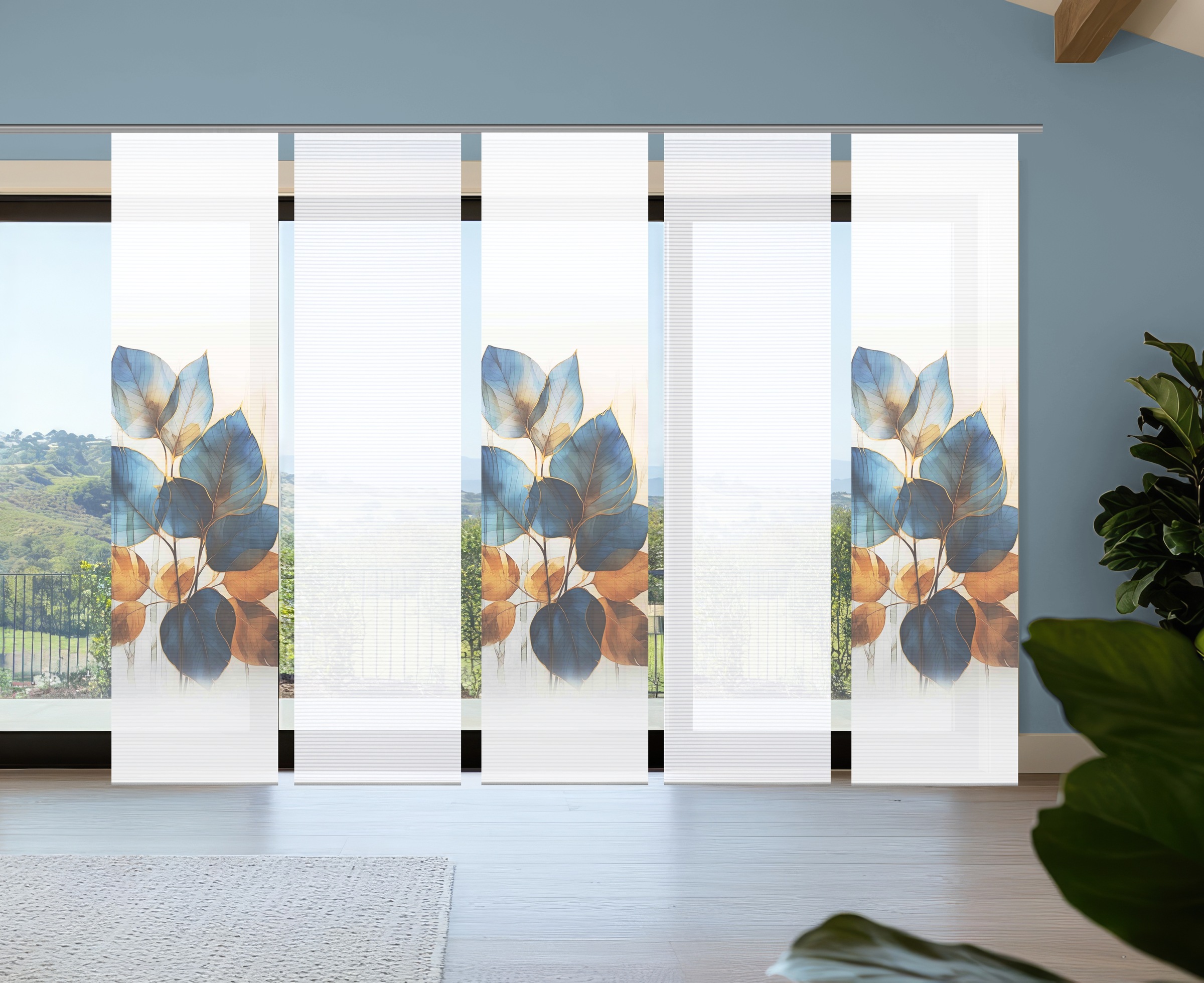 HOME in green Schiebegardine »THALIN« Paneelwagen 5 Stk. tlg. Bambusoptik, günstig online kaufen