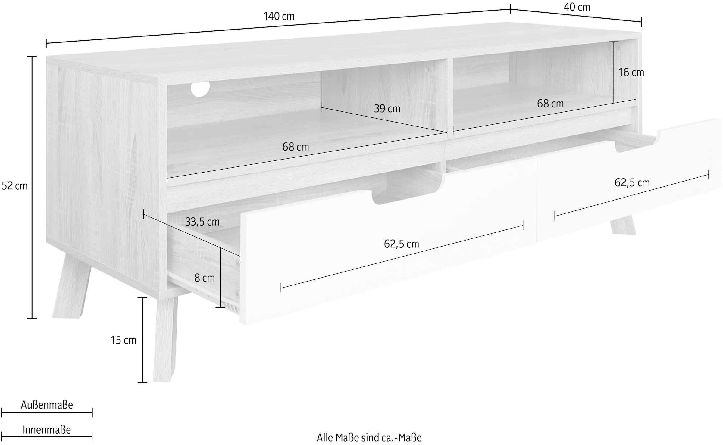 INOSIGN Lowboard »Delea«, Kommode mit 2 Kabeldurchführungen