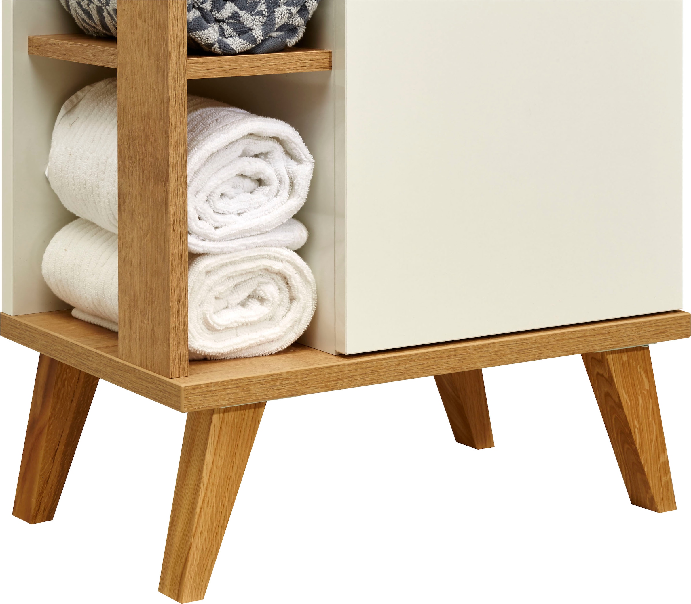 Saphir Unterschrank »Quickset Badschrank mit 1 Schublade, 1 Tür, seitlichen Ablagen«, Badezimmer-Unterschrank inkl. Türdämpfer, 50,5 cm breit