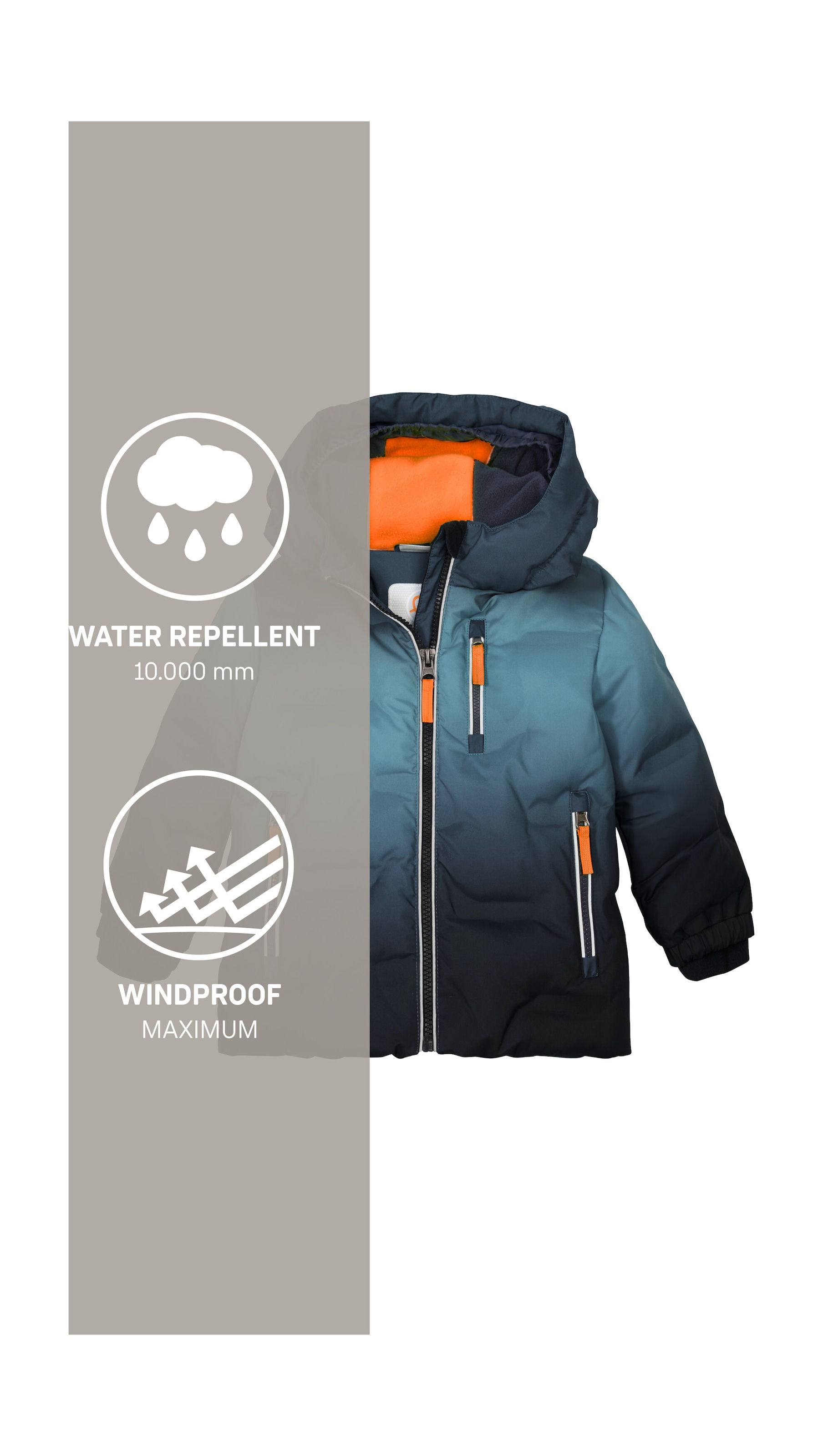 first instinct by killtec Steppjacke »FISW 39 MNS QLTD JCKT«, Winddichte, wasserabweisende Kinderjacke mit Fleece und Schneefang