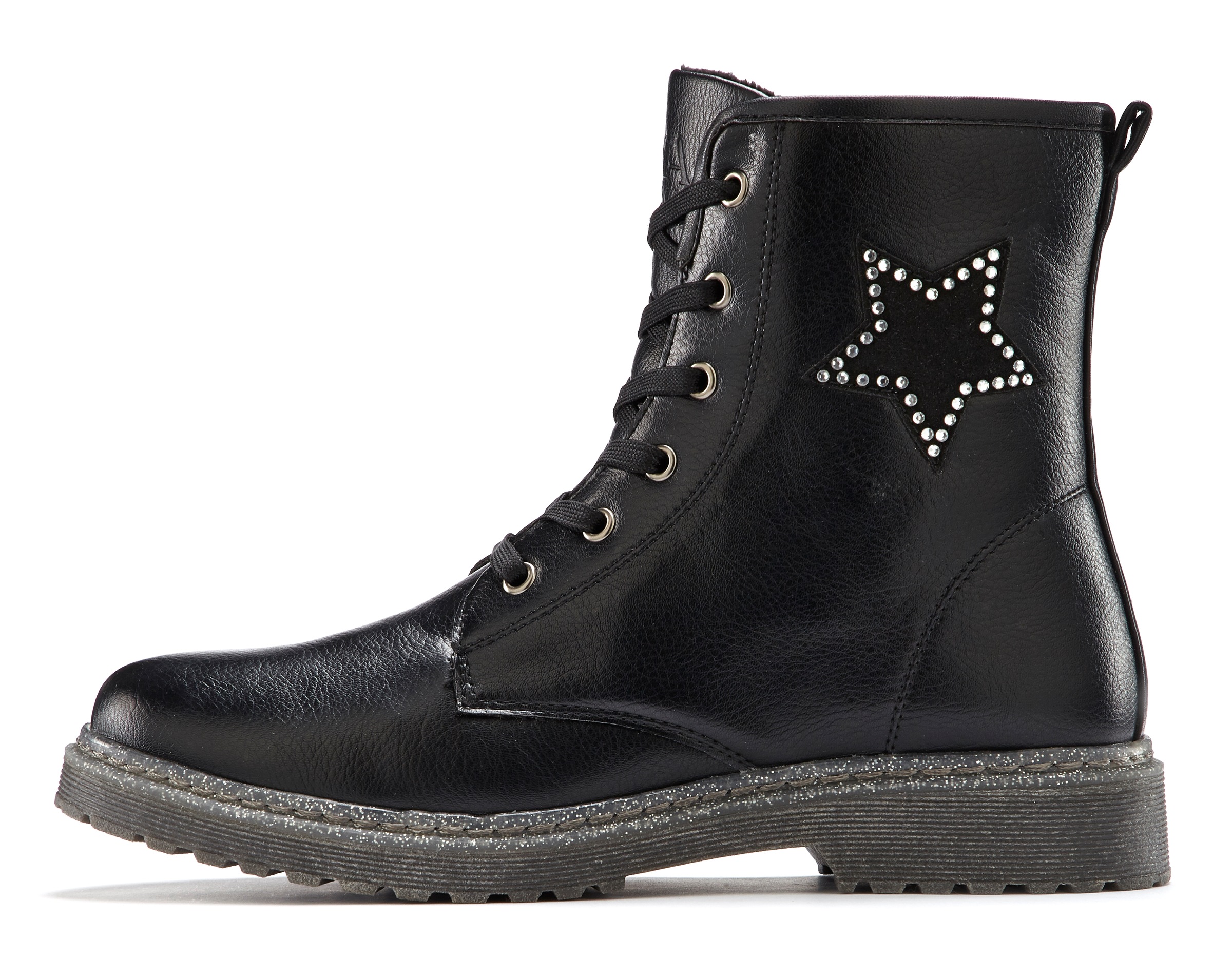 LASCANA Stiefelette, Winterstiefel zum Schnüren und mit Strass-Stern kaufen