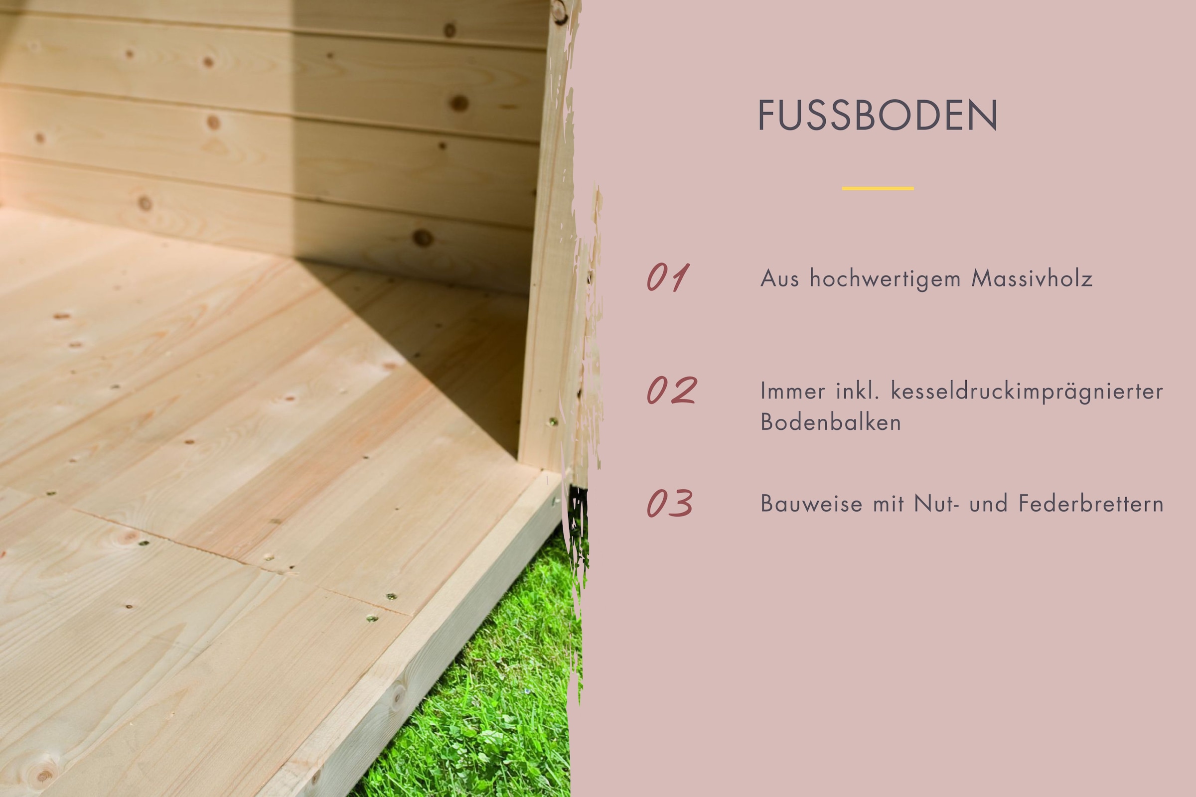 Karibu Fasssauna »"Quadro 1 Plus" naturbelassen«, aus hochwertiger nordischer Fichte