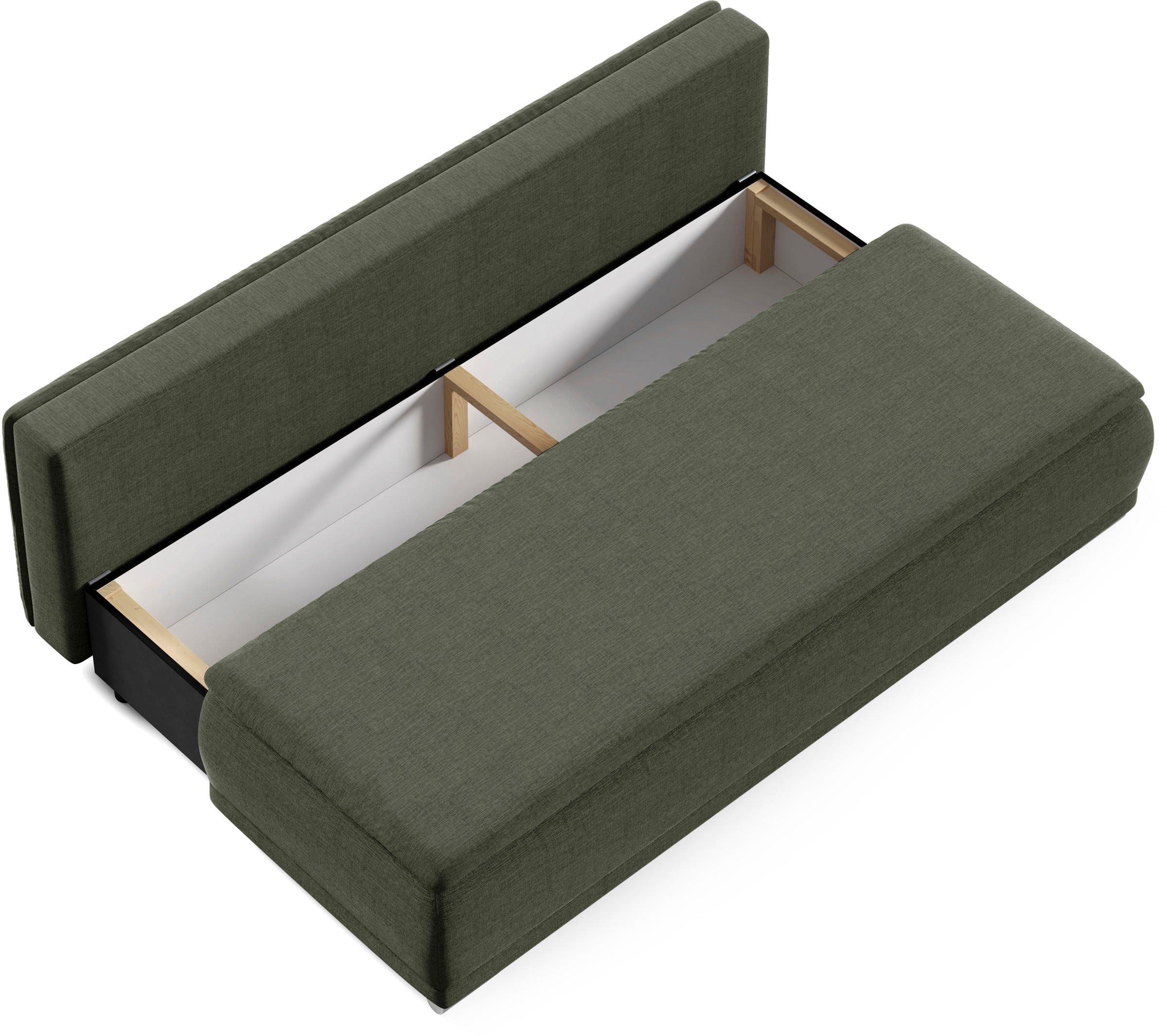 WERK2 Schlafsofa »Biggi, komfortabel und elegant, Breite 206cm,«, 2-Sitzer Sofa & Schlafcouch mit Bettkasten