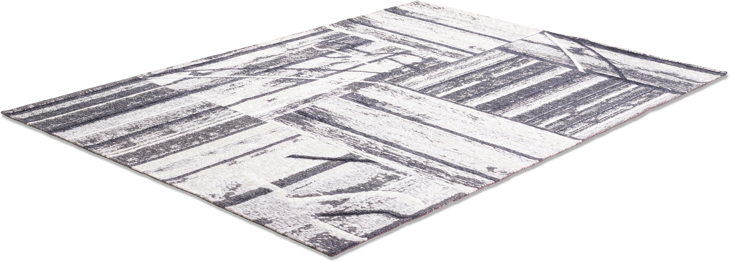 Sansibar Teppich »Keitum 010«, rechteckig, 3 mm Höhe, Flachgewebe, modernes Holz Design, Motiv, gekreuzte Säbel