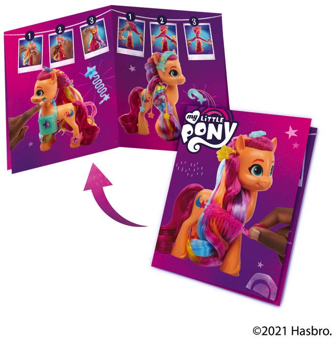 Hasbro Spielfigur »My Little Pony, A New Generation - Regenbogenmähne Sunny Starscout«, mit langen, pinkfarbenen Haaren und Sternschnuppen-Schönheitsfleck