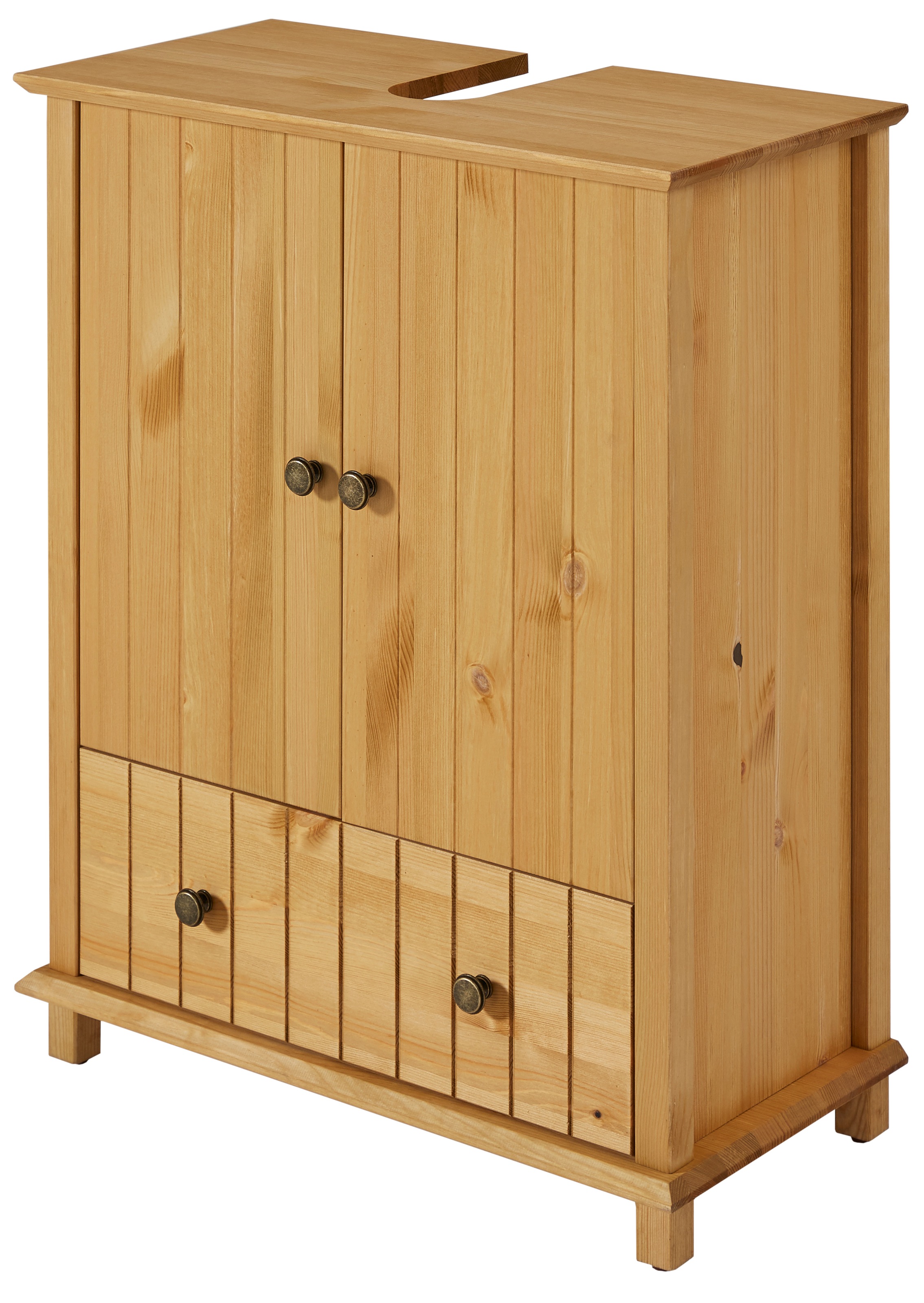 Home affaire Waschbeckenunterschrank »Vili«, Badezimmerschrank, Badunterschrank mit Schublade, aus Massivholz
