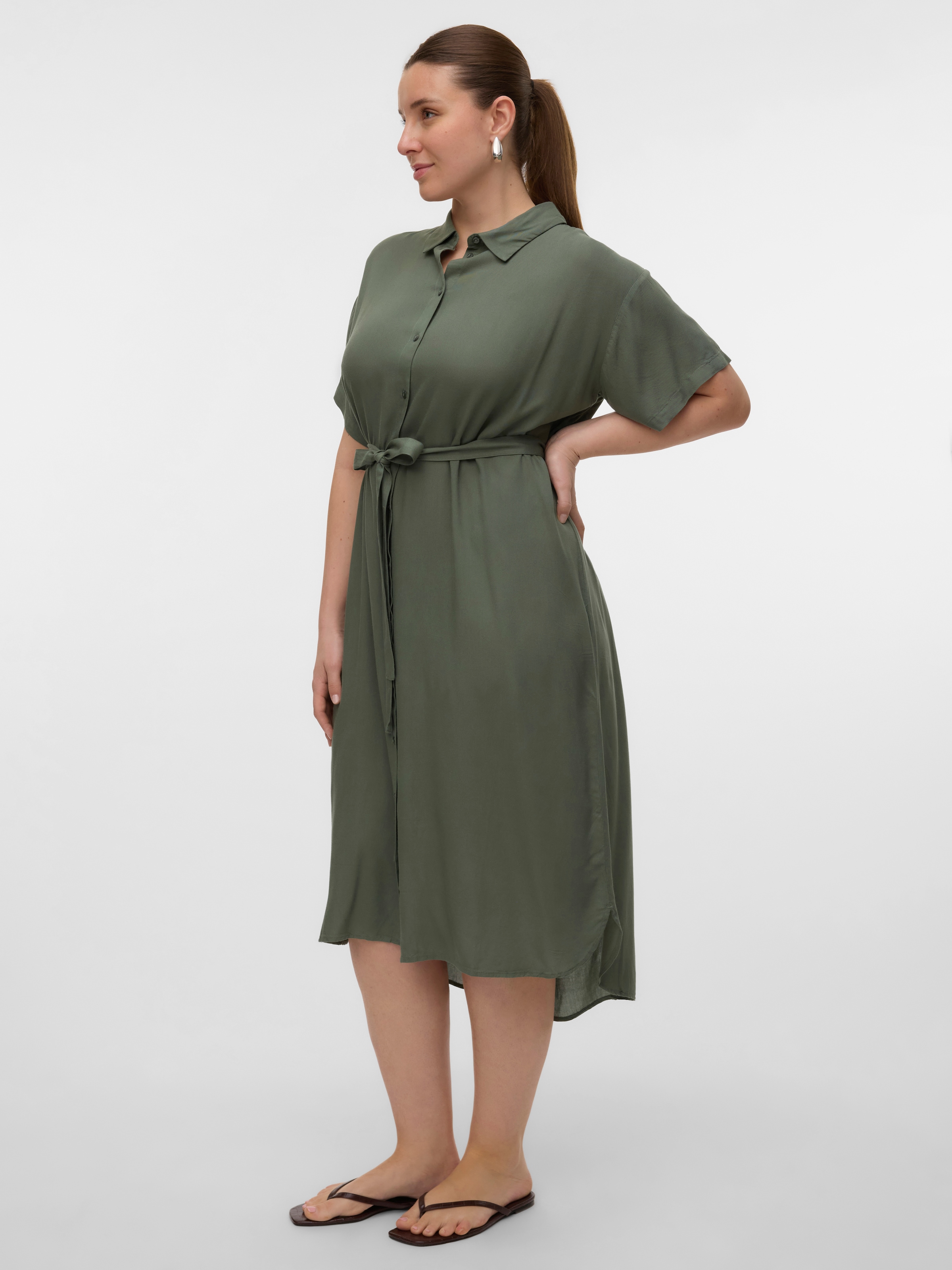 Vero Moda Curve Hemdblusenkleid »VMBUMPY SS SHIRT DRESS WVN GA CUR«