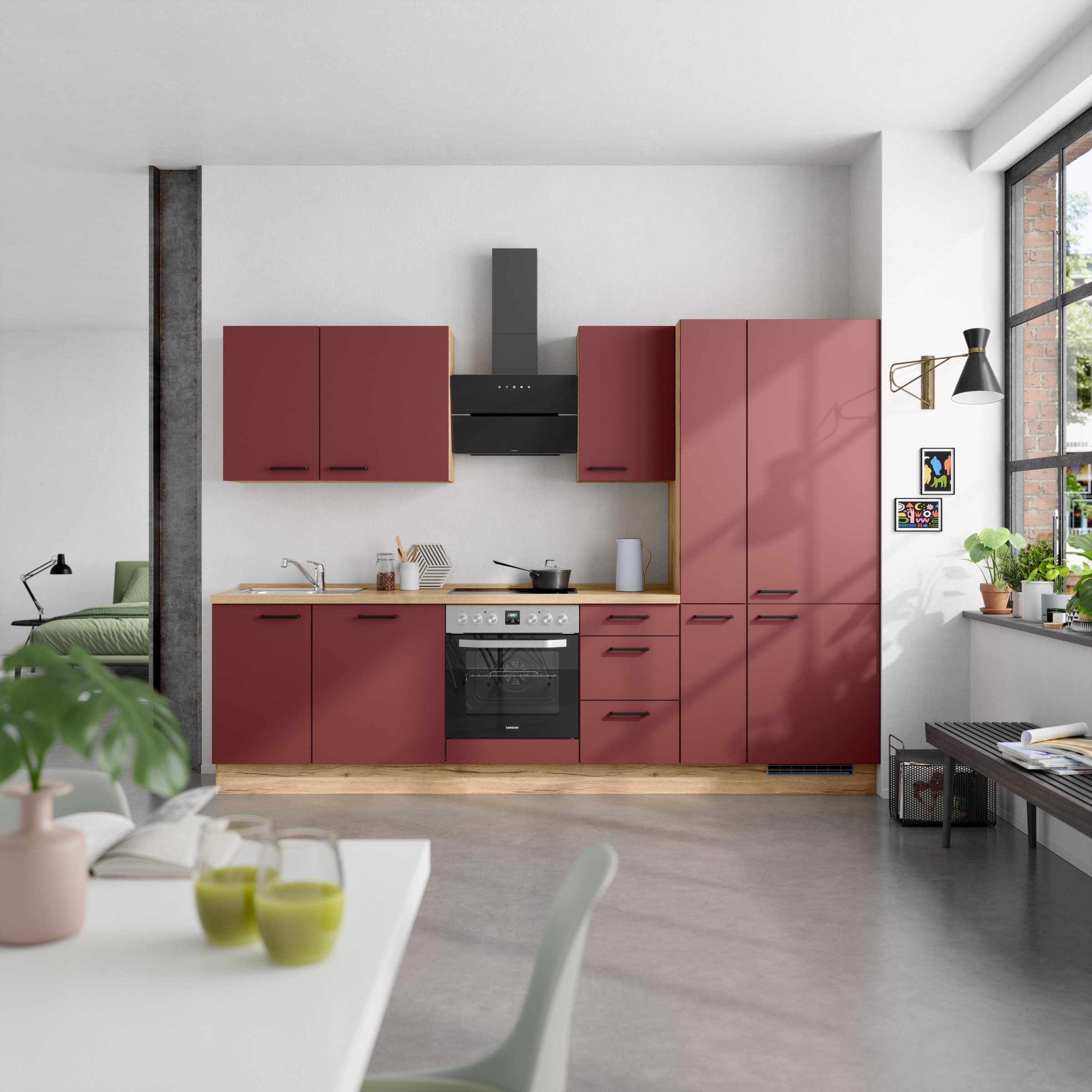nobilia® Küchenzeile »"Easytouch II"«, vormontiert, Ausrichtung wählbar, Breite 300 cm, wahlw. mit E-Geräten