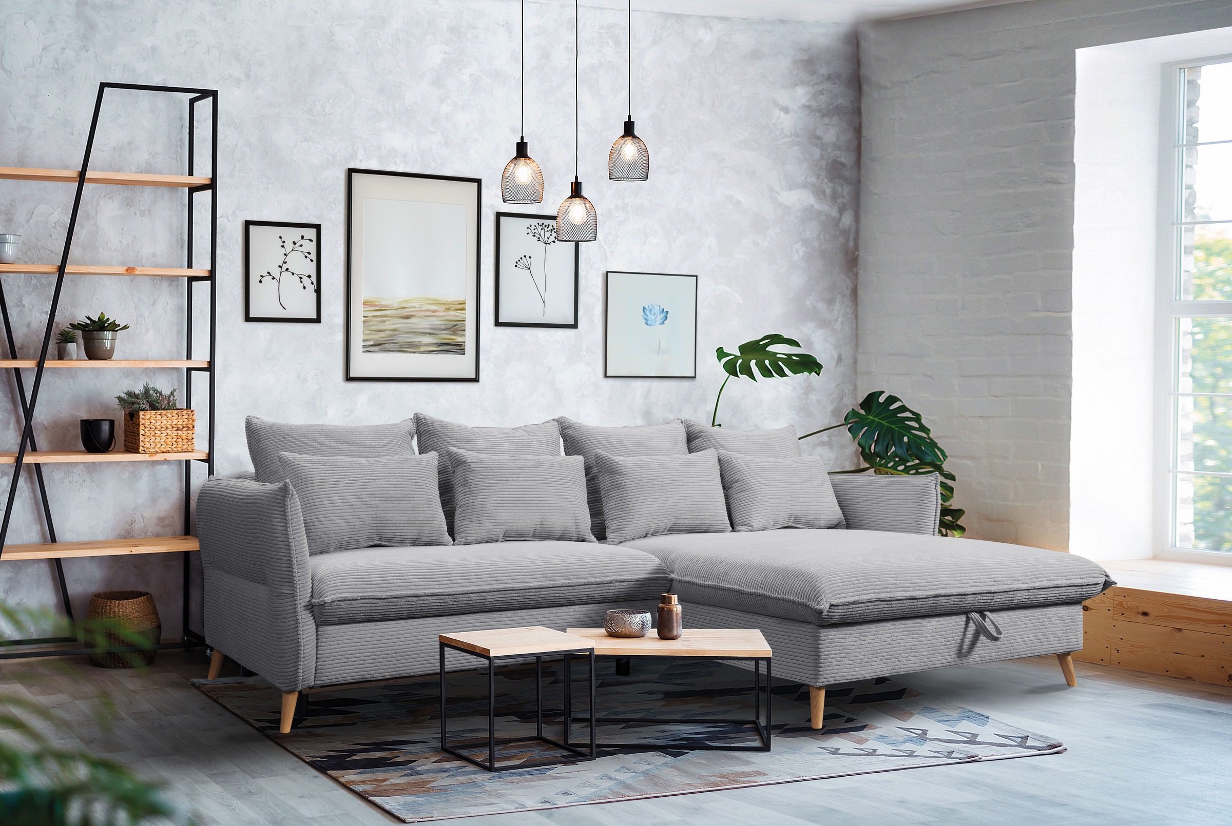 exxpo - sofa fashion Ecksofa »WALPY, elegant & modern, bequem, schmale Arml günstig online kaufen