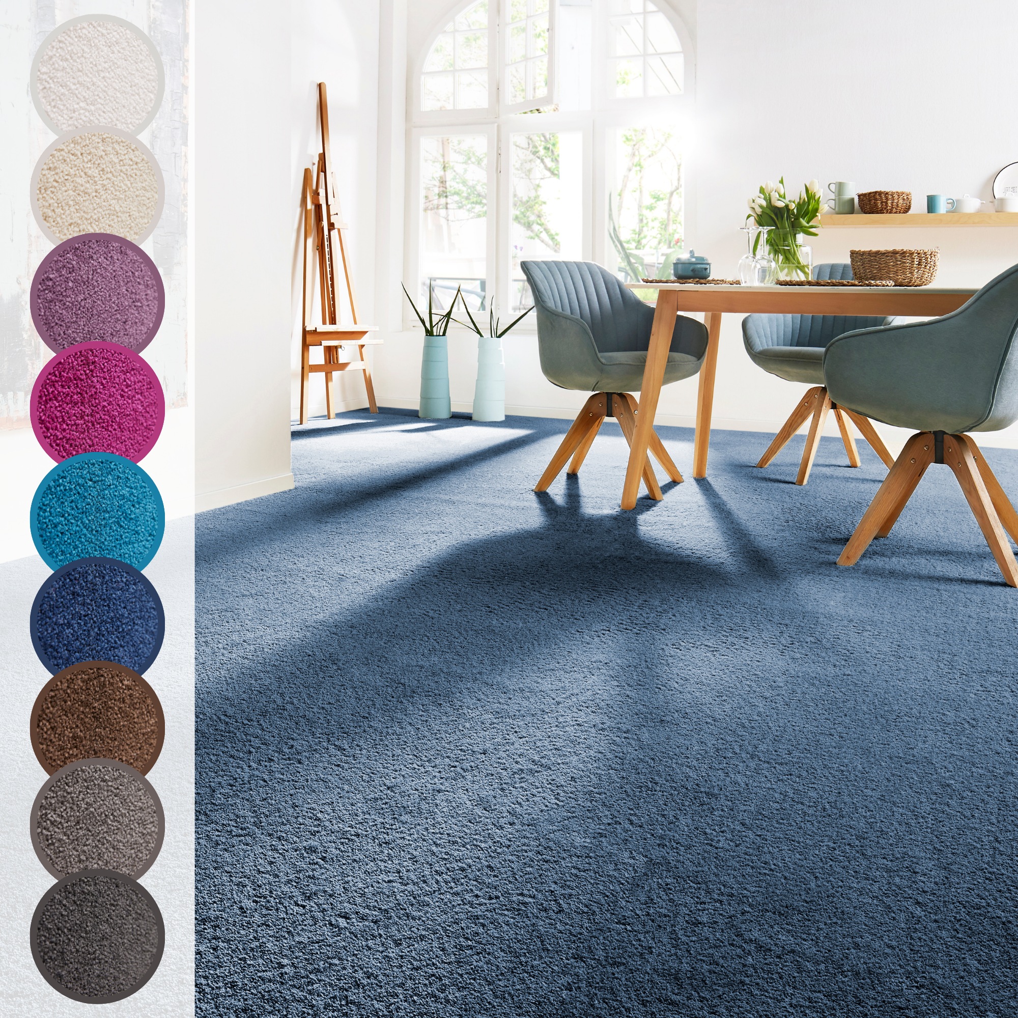 Andiamo Teppichboden »Sophie, Frisee-Velours, Made in Netherlands«, rechtec günstig online kaufen