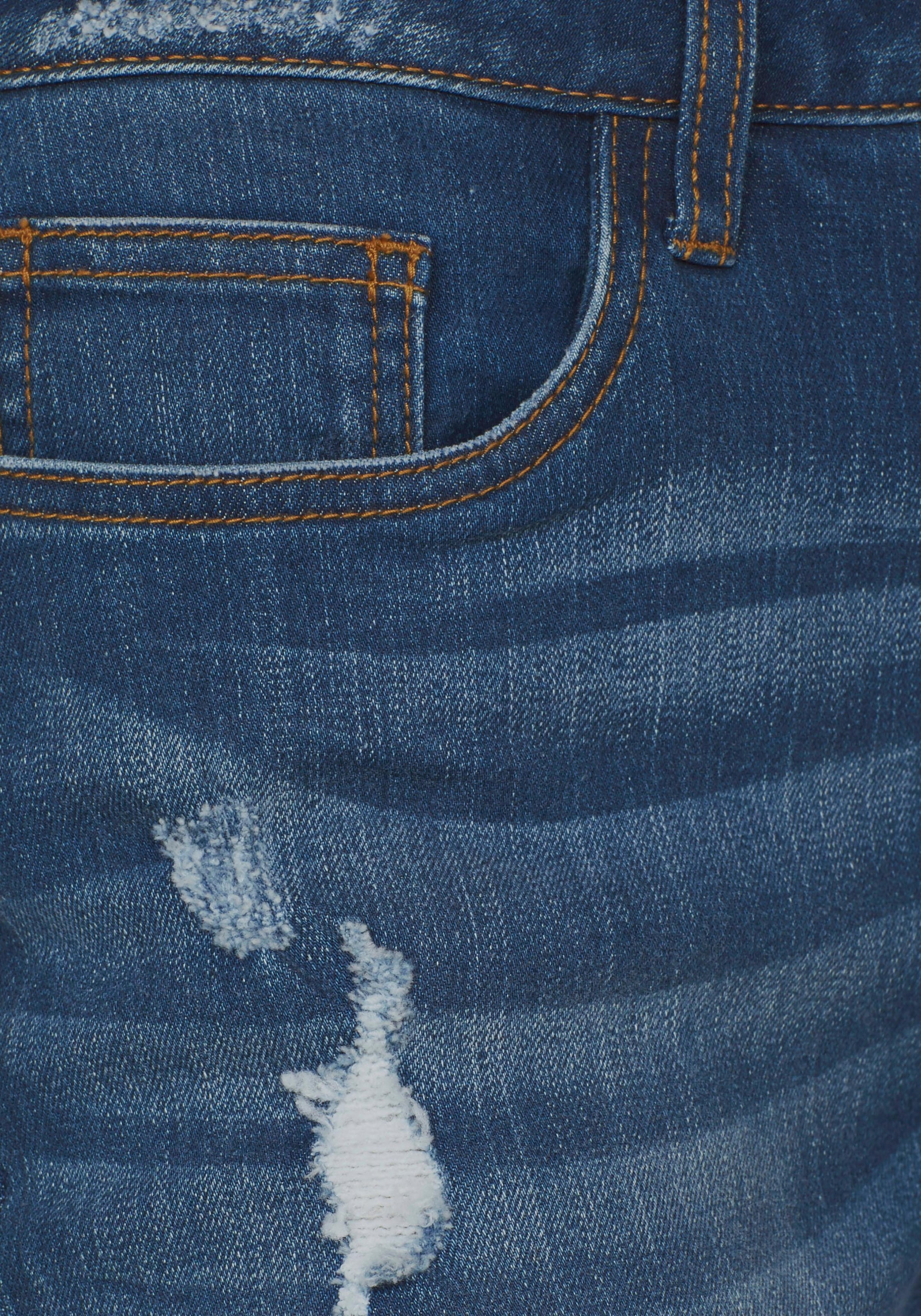 Destroyed-Effekt bestellen Aniston Skinny-fit-Jeans, online mit CASUAL
