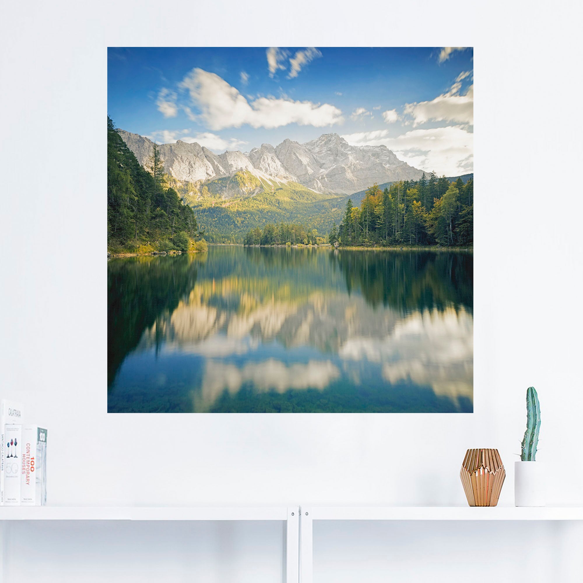 Artland Wandbild »Zugspitze mit oder (1 & Alubild, Alpenbilder, St.), online kaufen versch. Größen Berge Eibsee«, in Leinwandbild, Wandaufkleber Poster als