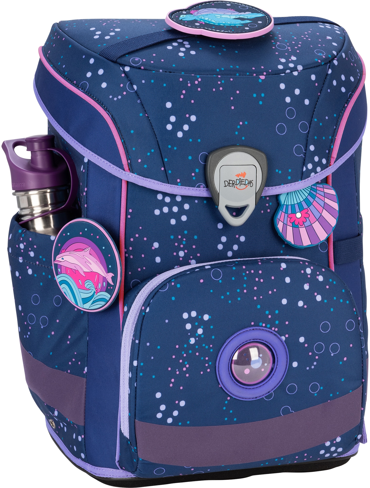 DerDieDas® Schulranzen »Ergoflex Easy, Deep Ocean«, Reflektoren, enthält recyceltes Material