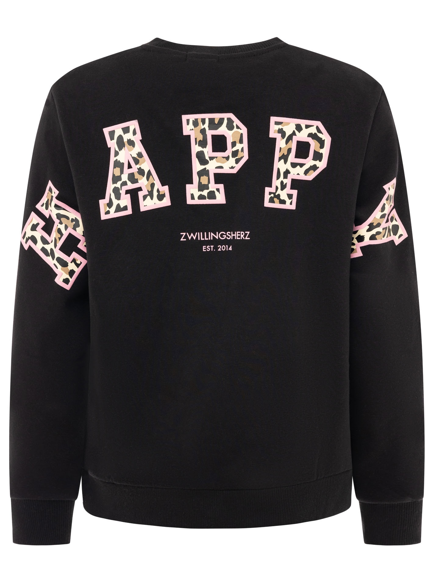 Zwillingsherz Sweatshirt »"Happy Leo Lettering"«, Rundhals, großer Leo-Schriftzug auf der Schulter, elastische Bündchen

