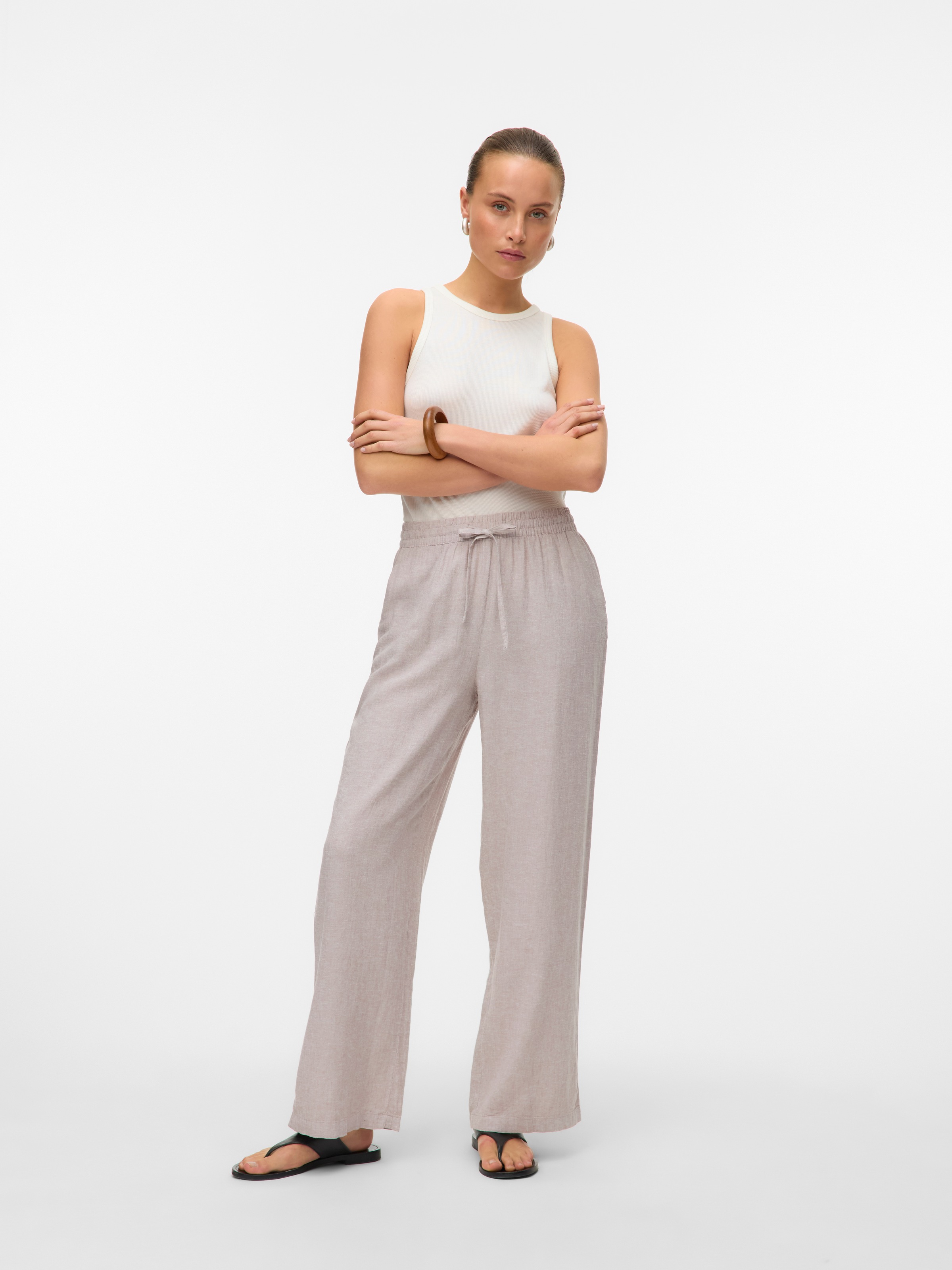 Vero Moda Schlupfhose »VMLINN LINEN PANTS WVN NOOS«, Sommerhose, mit Leinen