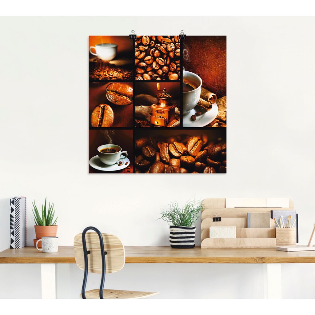 Artland Wandbild »Kaffee Collage«, Getränke, (1 St.), als Leinwandbild, Poster, Wandaufkleber in verschied. Größen