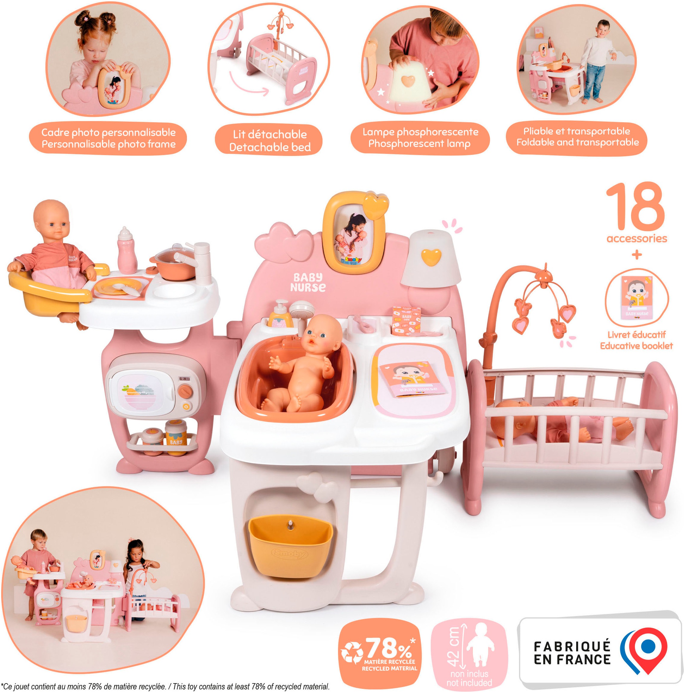Smoby Puppen Pflegecenter »Baby Nurse«, Made in Europe