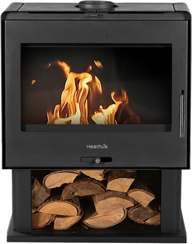 Heathus Kaminofen »»B 57« mit Holzfach«, Holzscheite bis 50 cm, mit Holzfach