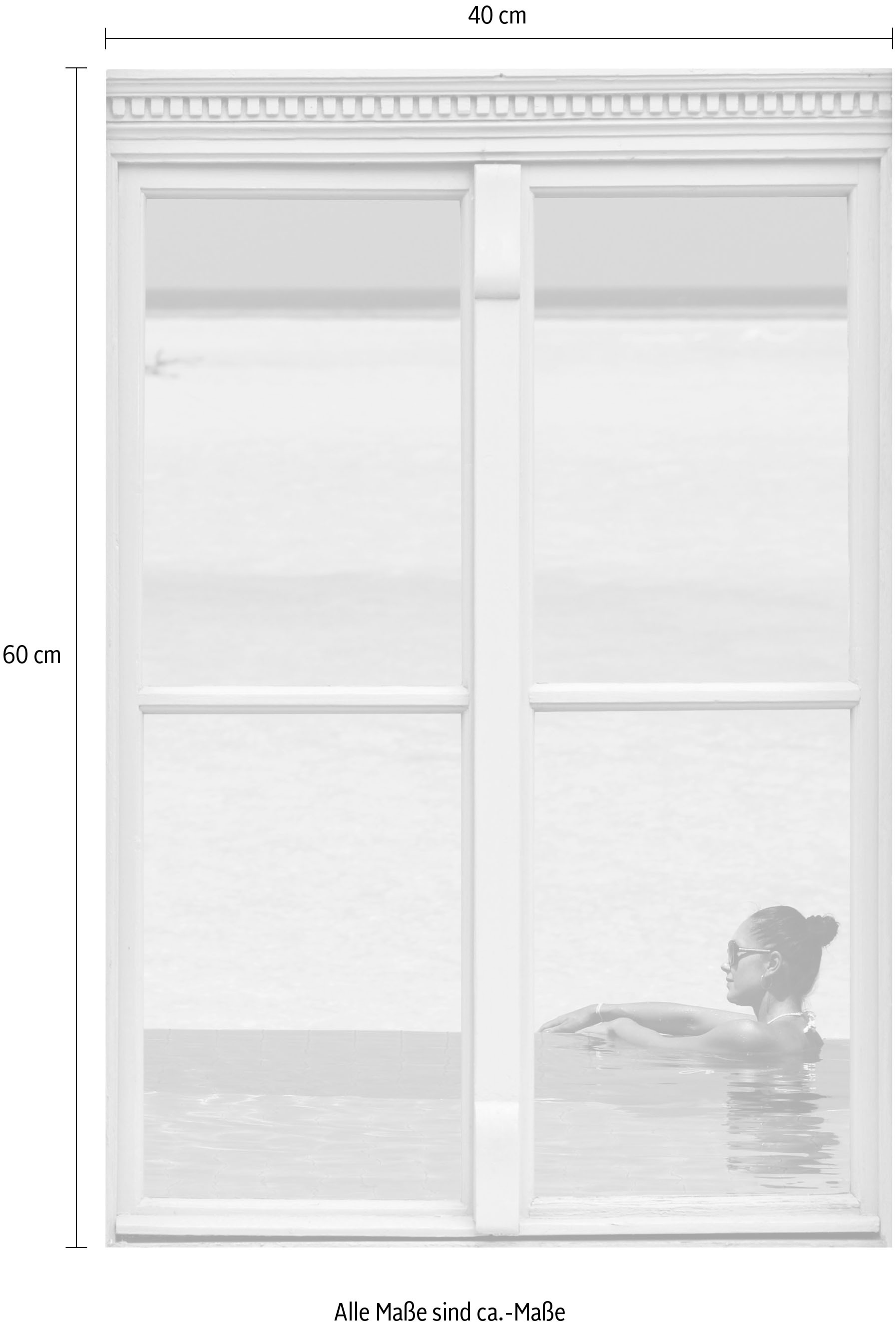 queence Wandsticker »Frau im Pool«, Wandsticker, Wandbild, selbstklebend, 3D, Fenster