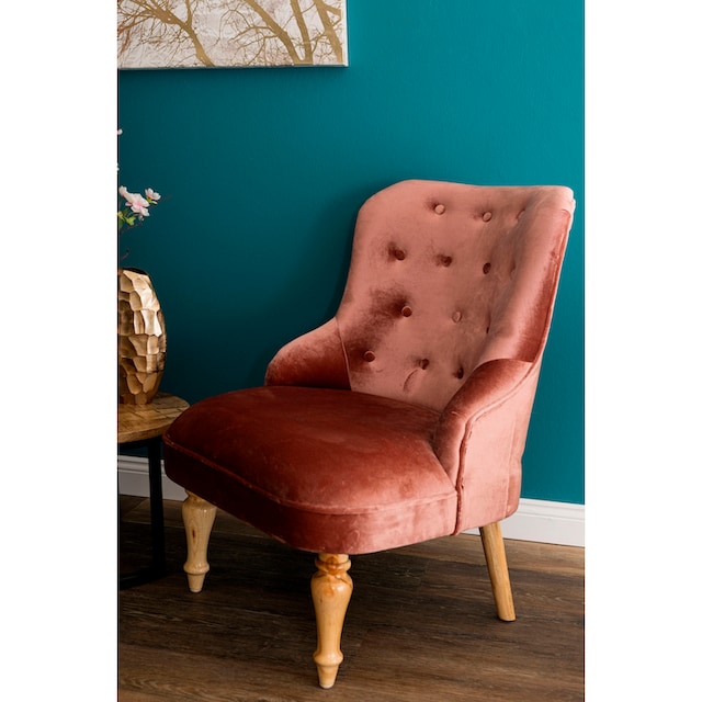 my Flair Sessel, mit Knöpfen, rose, ca. 88 x 60 x 70 auf Rechnung bestellen