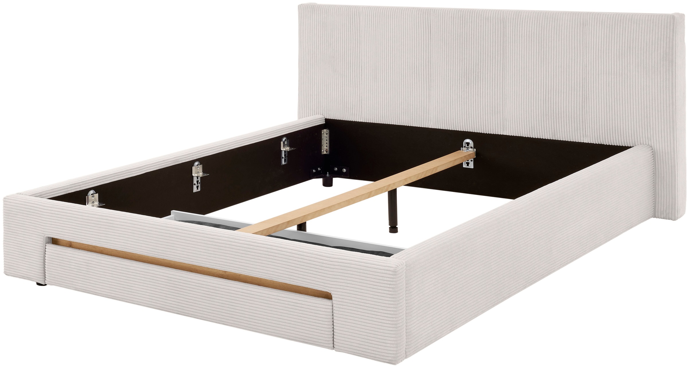 INOSIGN Polsterbett »CiTY/GiRON, Bettgestell mit Bettkasten, gepolstertes Stauraumbett«, mit Hundebett oder Stauraumschublade, Bezug Cord-oder Leinenoptik