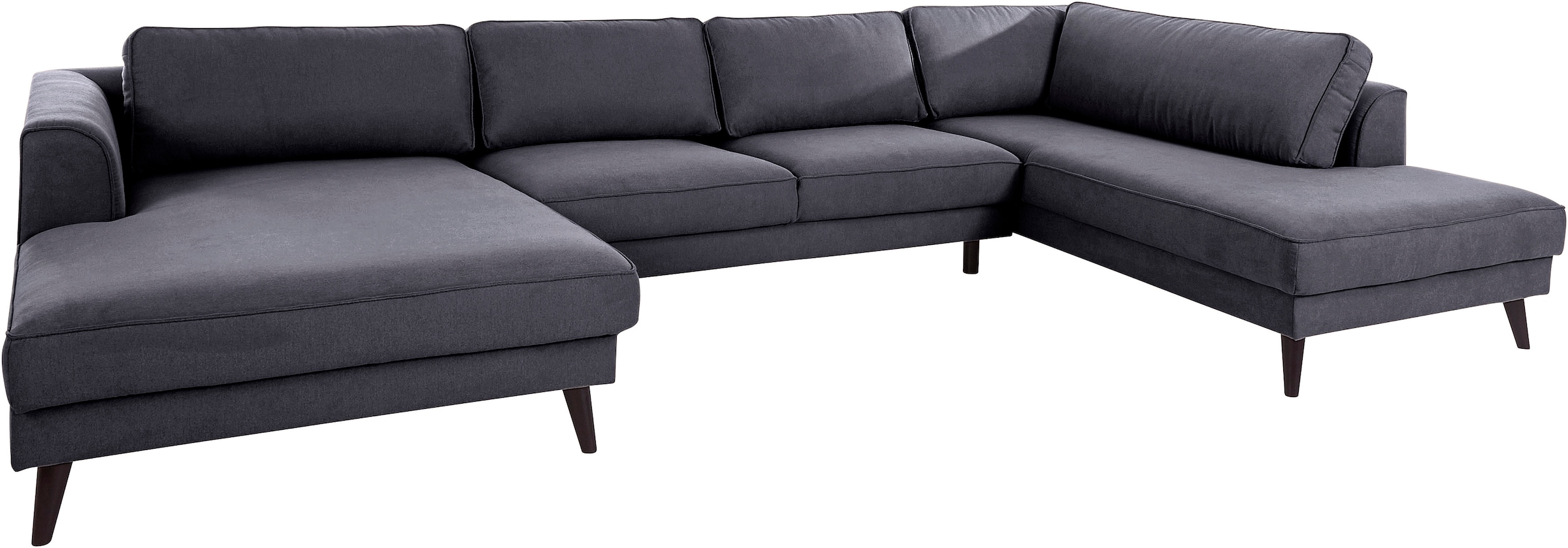 Home affaire Wohnlandschaft »Lumber Jack, viel Platz, bequem, Breite 354cm, hoher Fuß, U-Form« in moderner Optik