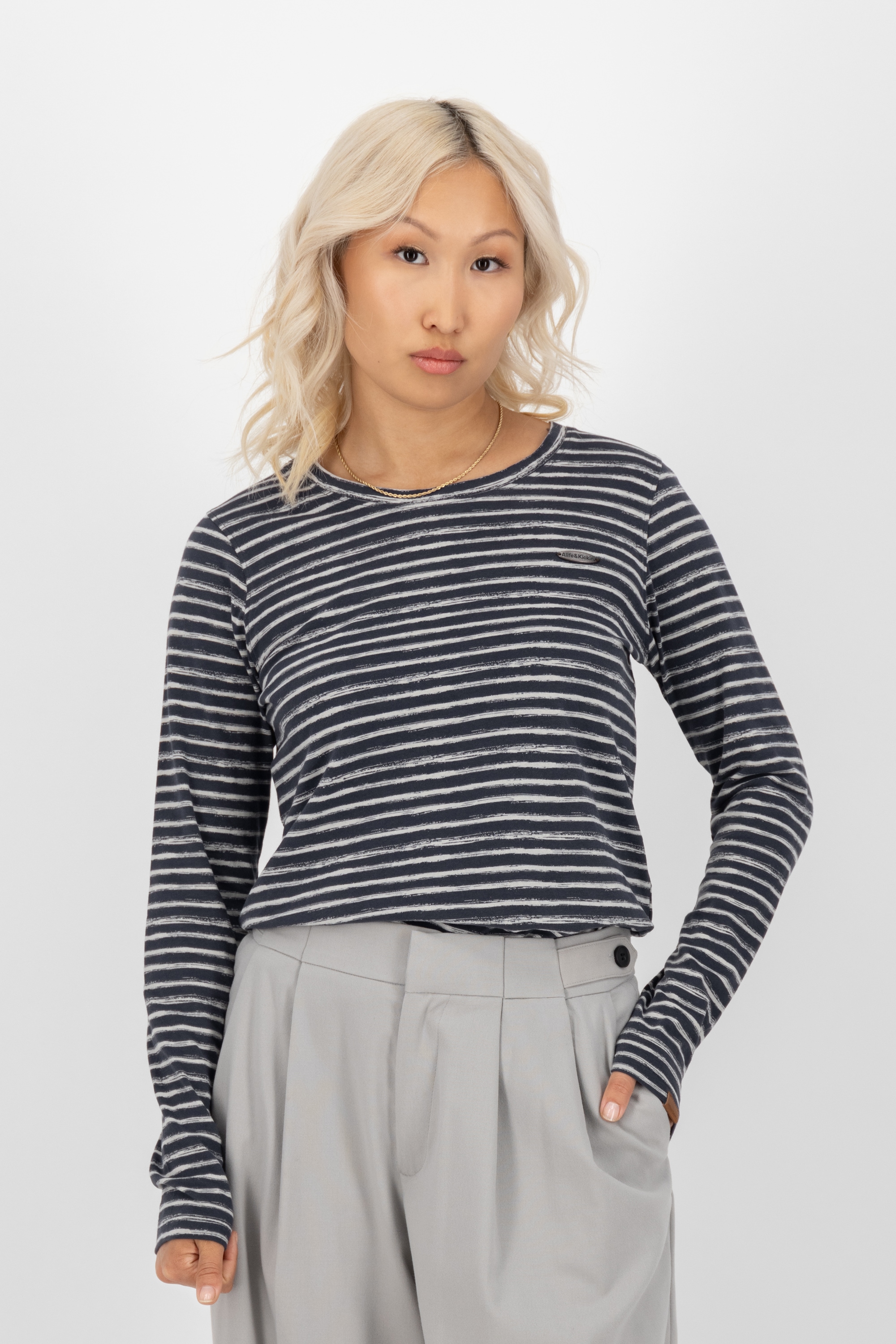 Alife & Kickin Langarmshirt »Damen LeaAK Z«, Figurnah geschnittenes Longsleeve Shirt mit Rundhalsausschnitt