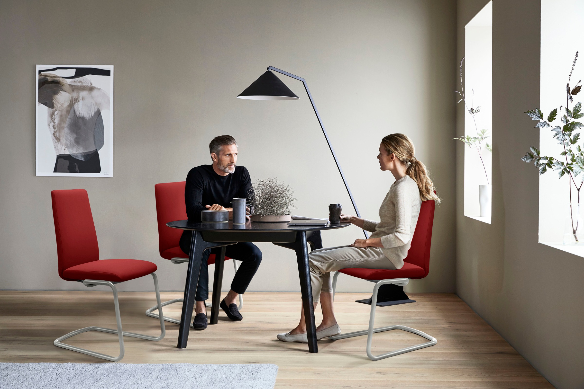 Stressless® Polsterstuhl »Laurel«, Microfaser DINAMICA, Low Back, Größe M, mit Beinen aus Stahl in Chrom matt
