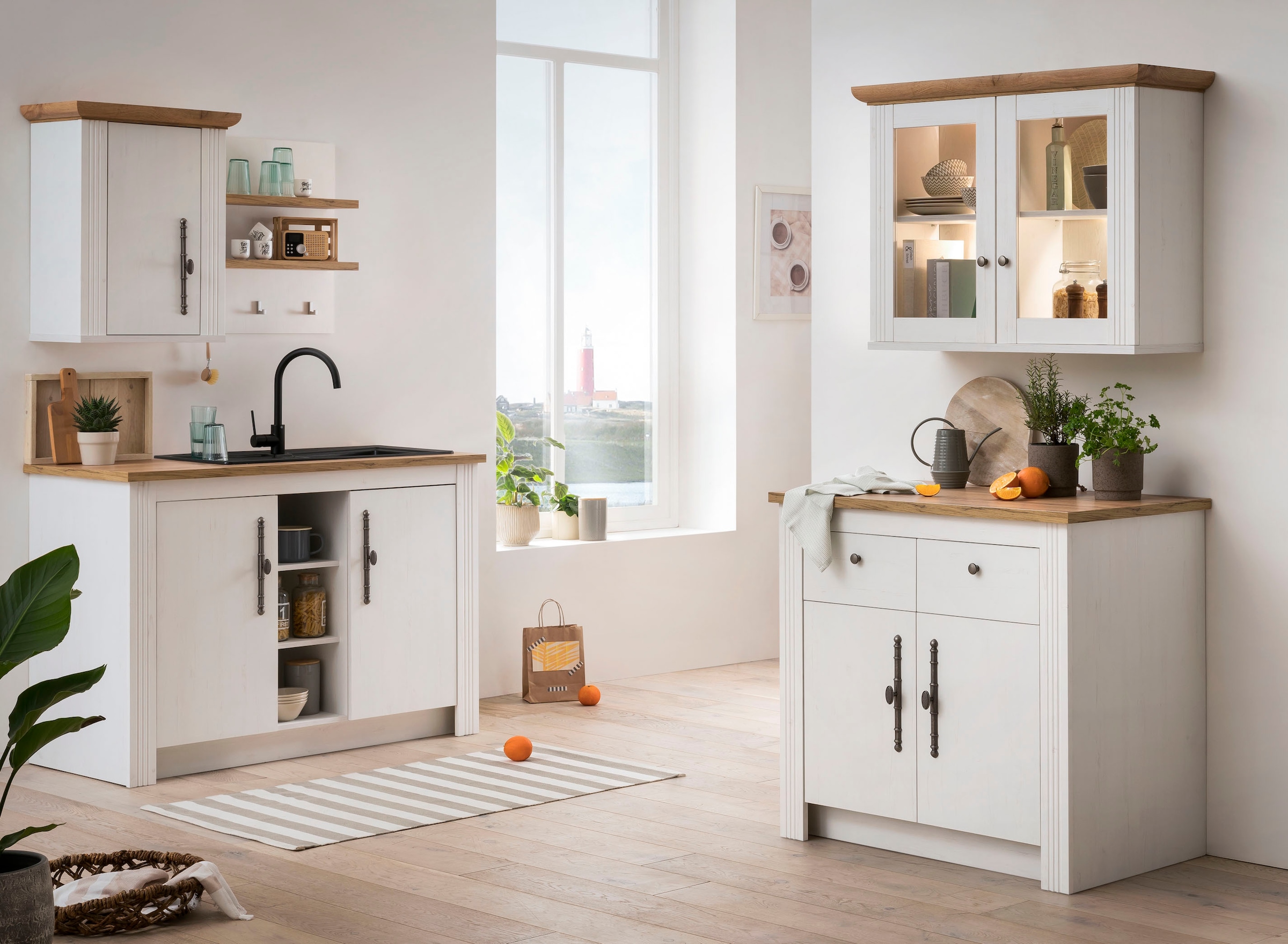 KOCHSTATION Hängeschrank »Westminster«, im romantischen Landhausstil, Breite 96 cm