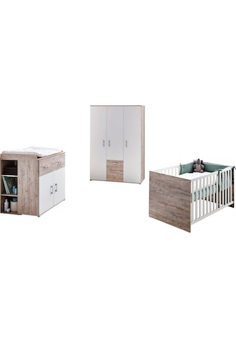 Babyzimmer-Komplettset »Rieke«, (Set, 4 St., Kinderbett, Regal, Schrank, Wickelkommode)