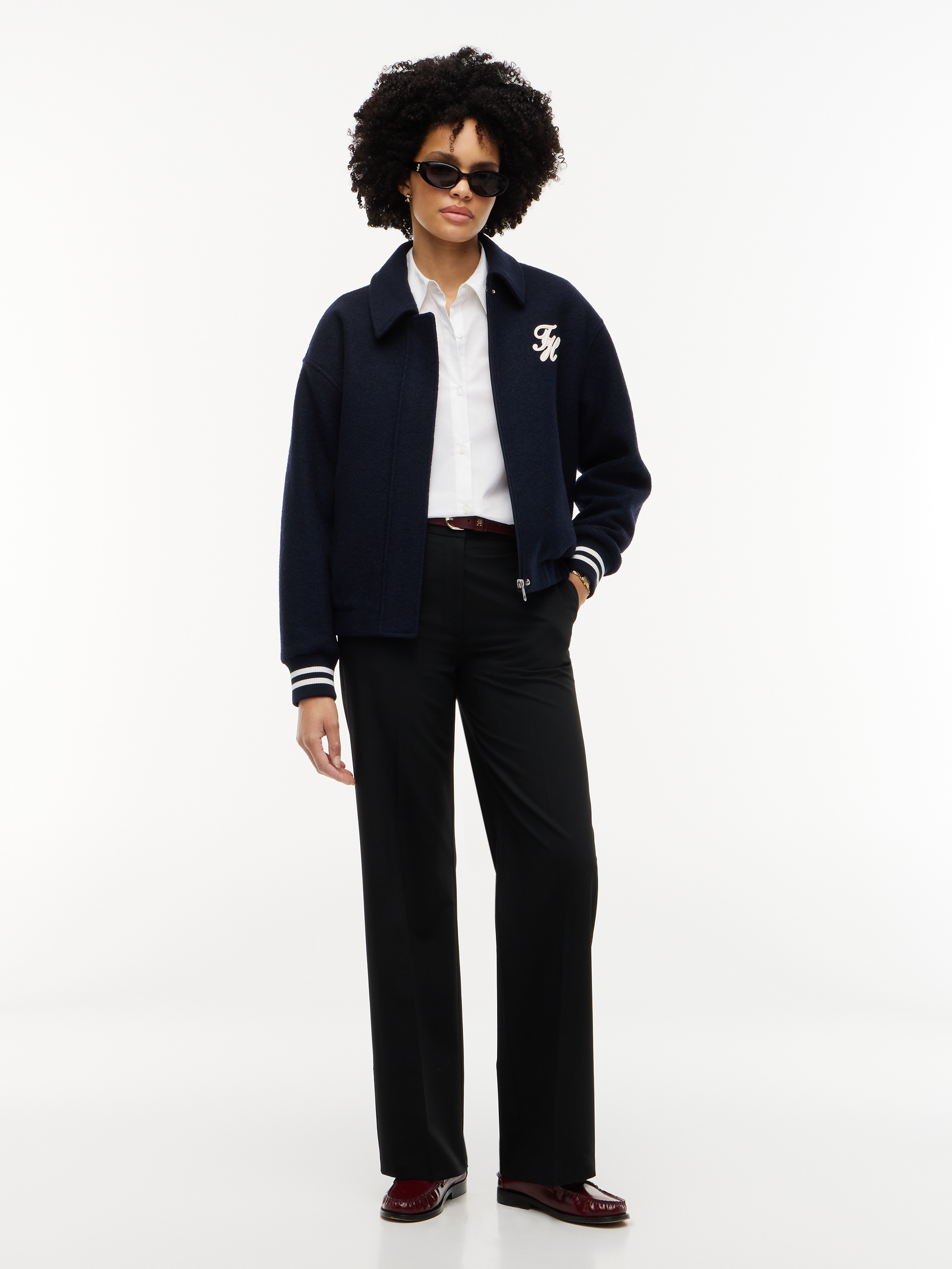 Tommy Hilfiger Anzughose »VISCOSE BLEND STRAIGHT PANT«  Materialmix, straight fit, in großen Größen