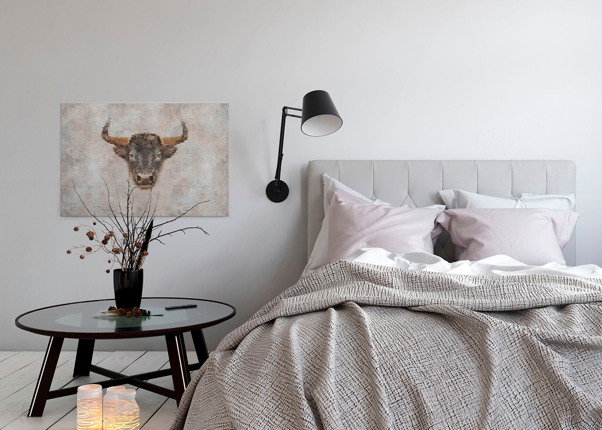A.S. Création Leinwandbild »big three«, Kunst-Tiere-Kinder, (1 St.), Keilrahmen Bild Betonoptik Tiere Leinwand-Bild Wohnzimmer modern Wand