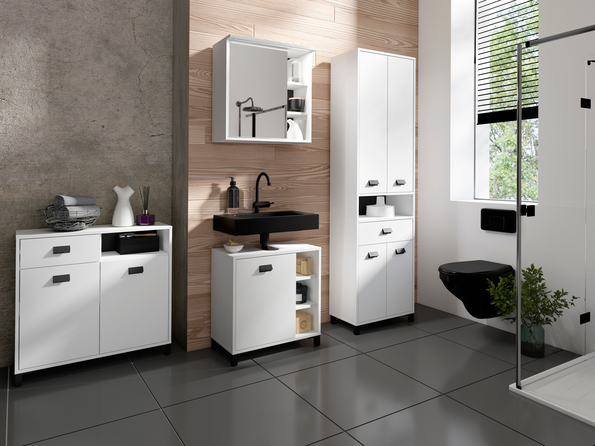 byLIVING Badmöbel-Set »Wellness« Komplett-Set, 4-tlg, 4 Stk. tlg. günstig online kaufen