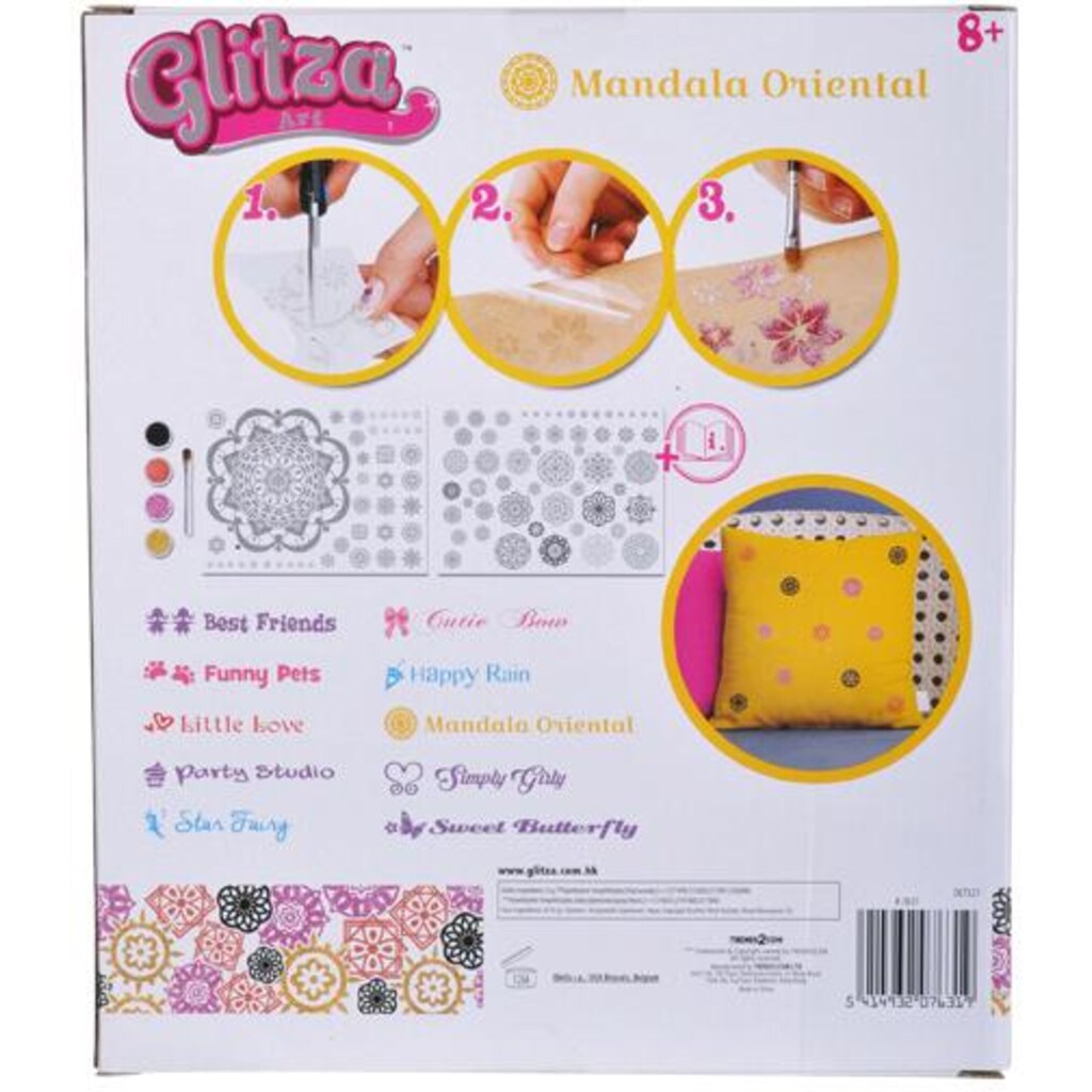 Knorrtoys® Kreativset »GLITZA Mandala Oriental«, (Set), Für alle Oberflächen geeignet