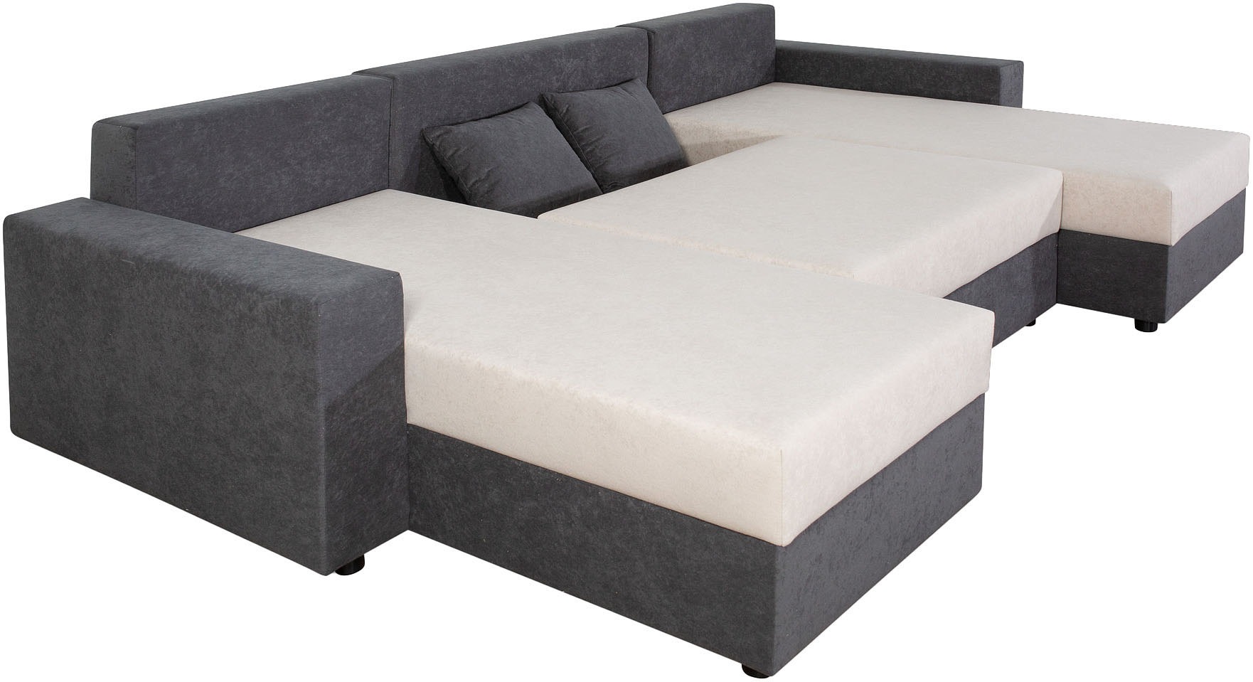 COLLECTION AB Wohnlandschaft »Pico U-Form, Breite 252, mit Schlaffunktion, Bettkasten & Zierkissen«, Liegefläche 117x220 cm