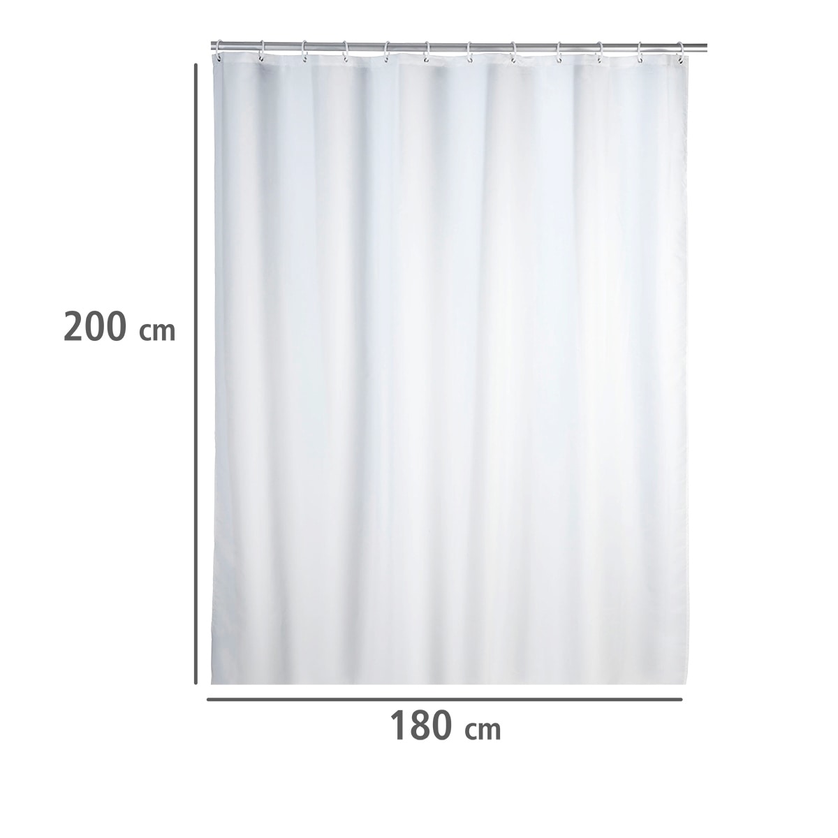 WENKO Duschvorhang »Uni White«, Höhe 200 cm, Polyester, waschbar