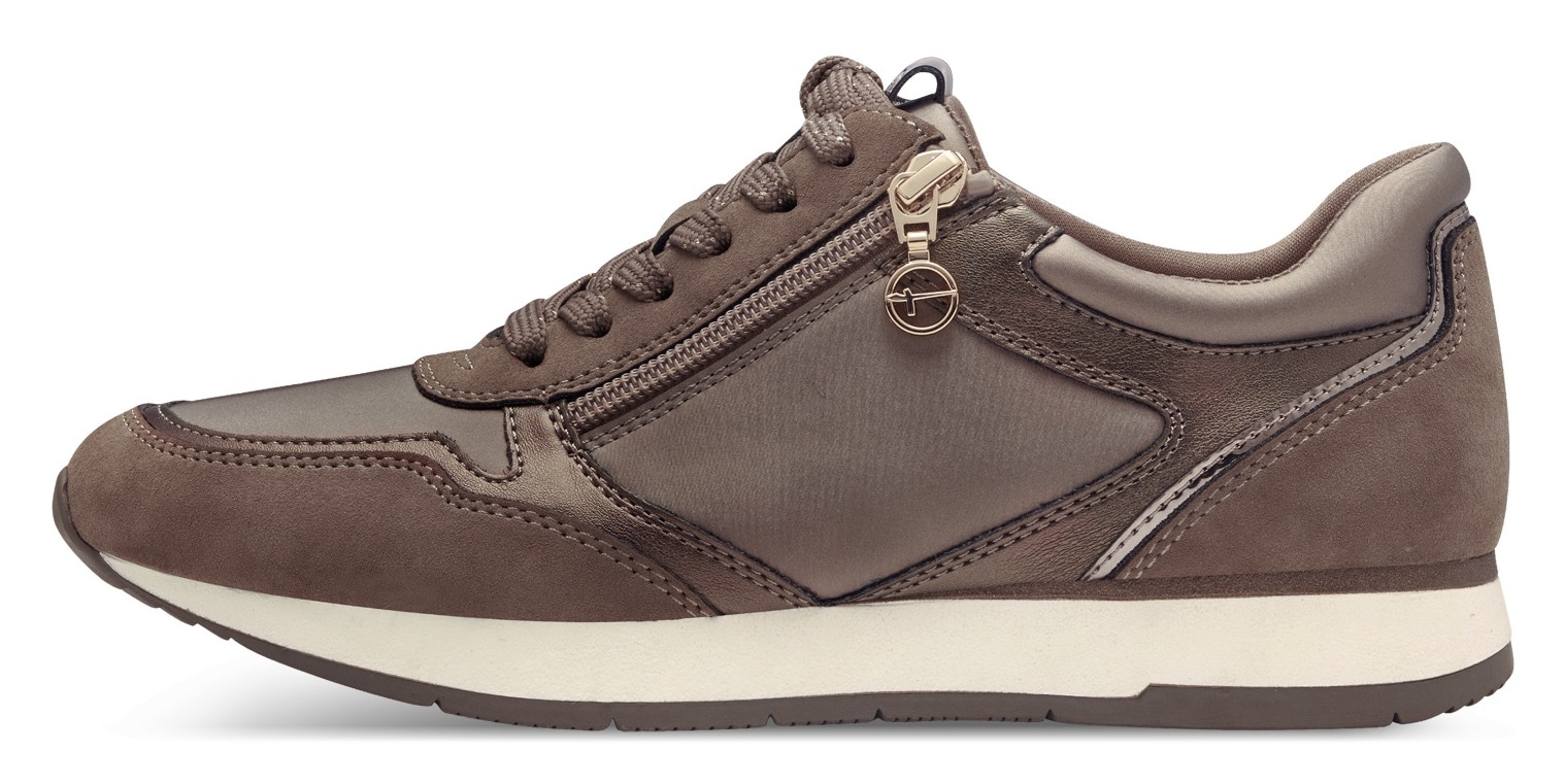 Tamaris Plateausneaker, Freizeitschuh, Halbschuh, Schnürschuh mit dezenten Metallic-Details