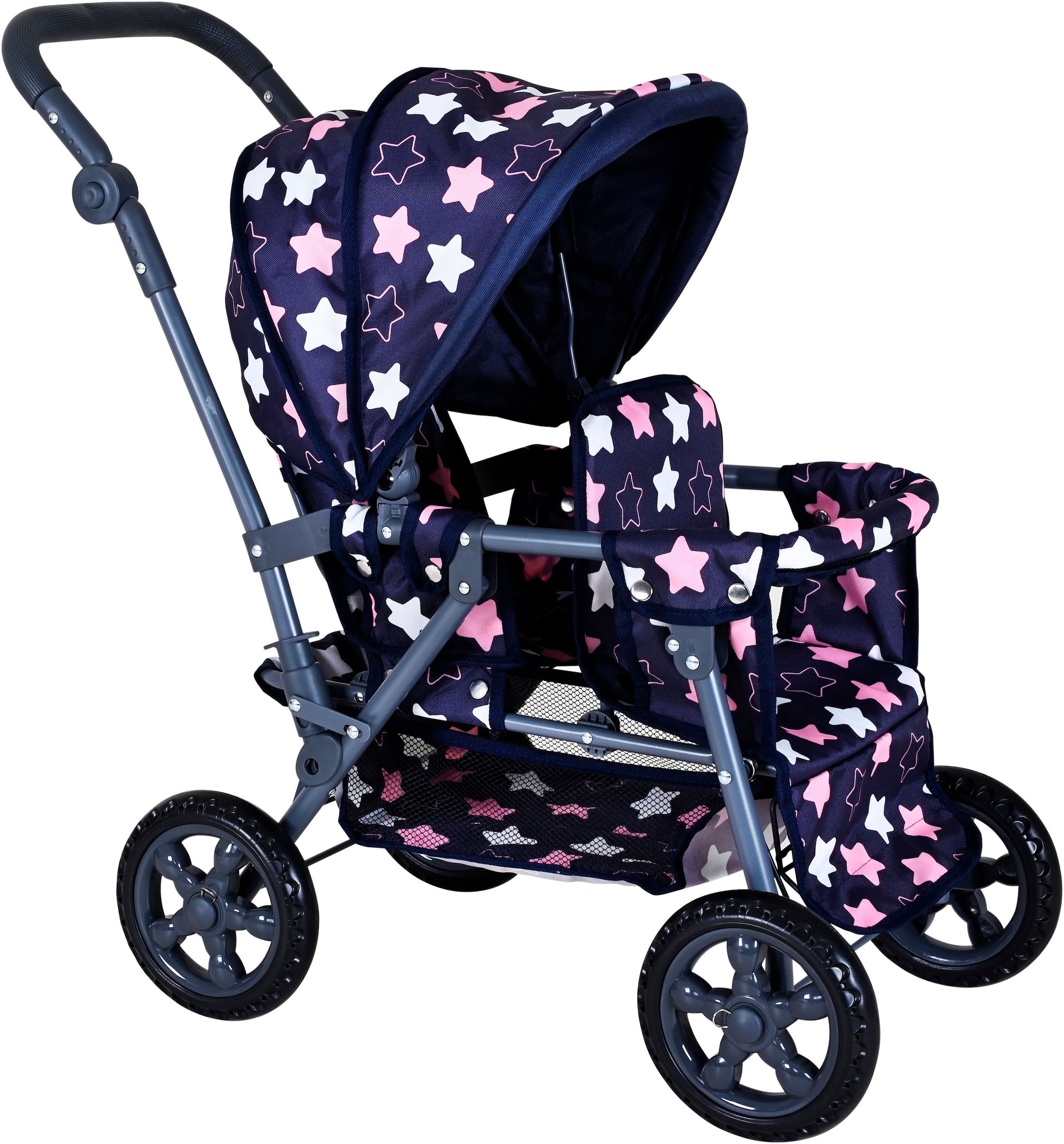 Knorrtoys® Zwillingspuppenwagen »Big Twin - star blue pink«
