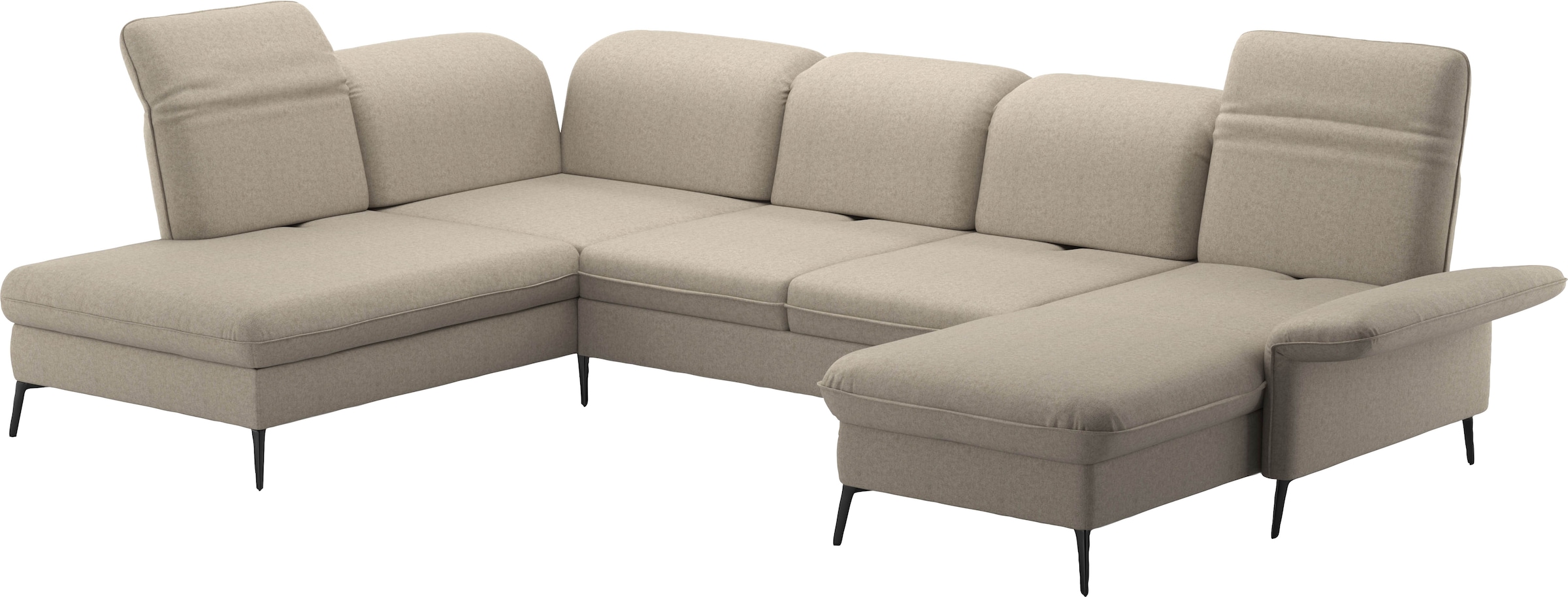 sit&more Wohnlandschaft »Emely, inkl. Sitztiefenverstellung«, wahlweise mit Bettfunktion,Bettkasten,Kopf- & Armteilverstellung