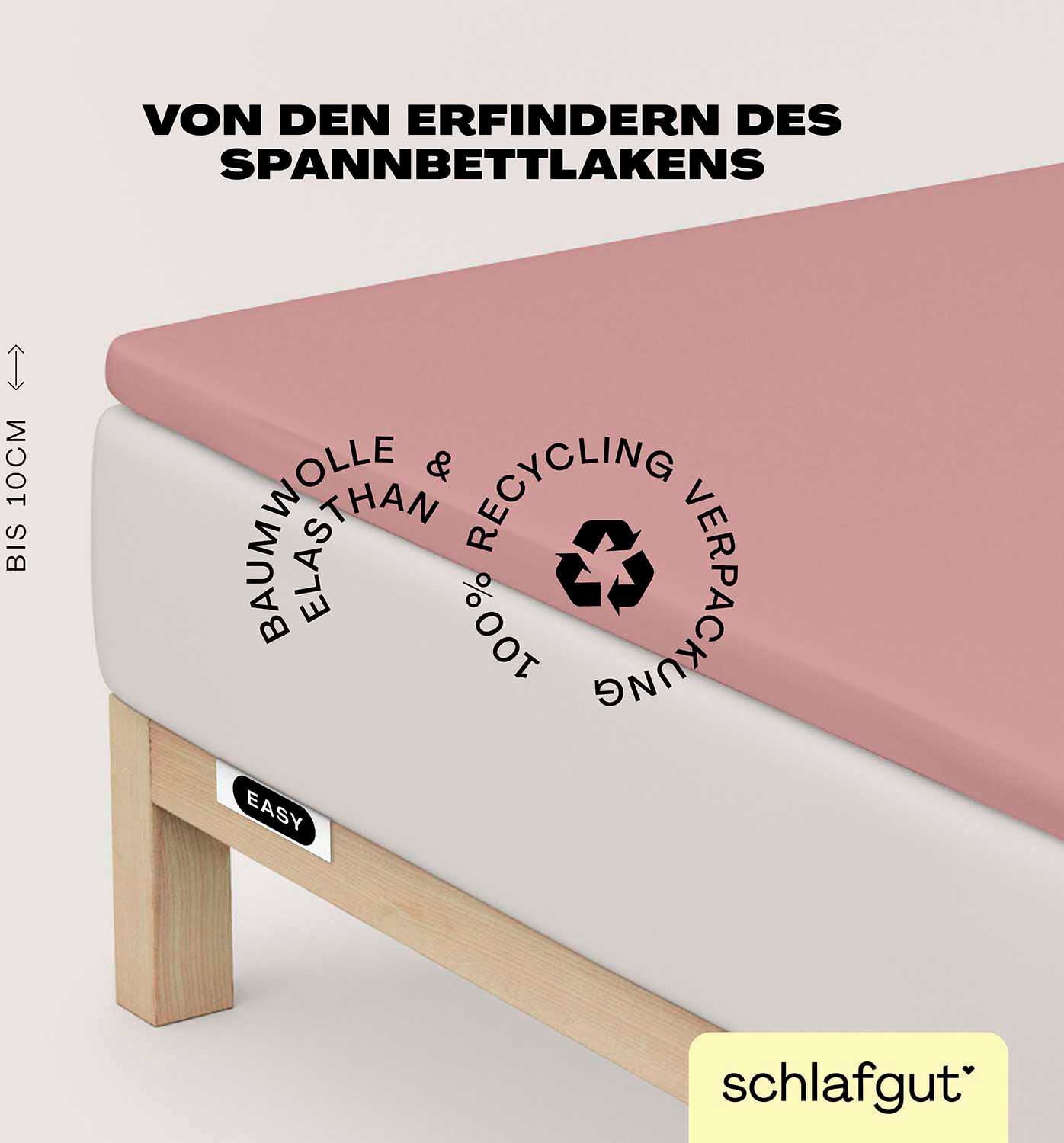 Schlafgut Spannbettlaken »EASY Jersey Elasthan Topper«, MADE IN GREEN by OEKO-TEX®