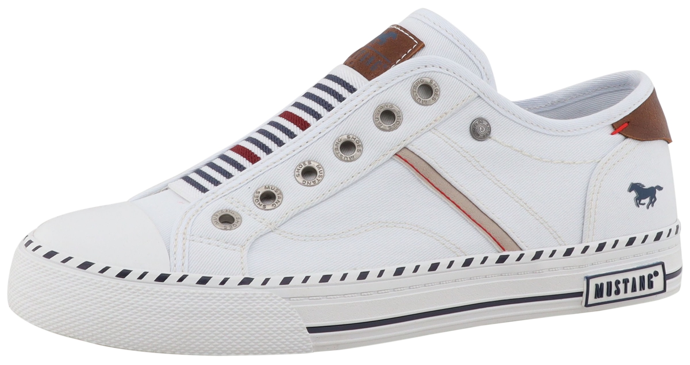 Mustang Shoes Slip-On Sneaker »Magdalena«  Freizeitschuh, Slipper, Schlupfschuh mit Kontrastbesätzen