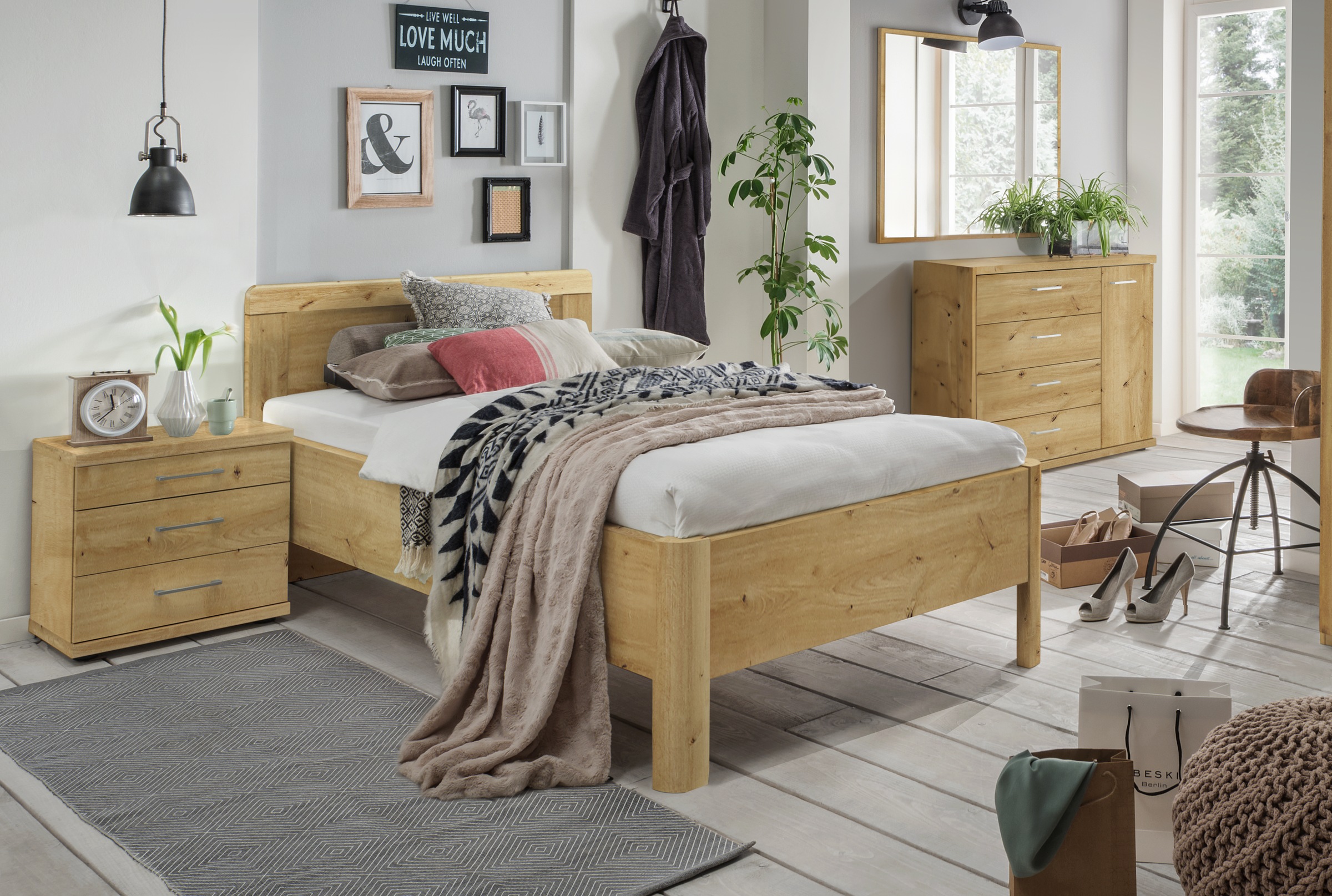 WIEMANN Holzbett »Bern, Bettgestell, Bettrahmen, für Schlafzimmer«, (4-fach günstig online kaufen