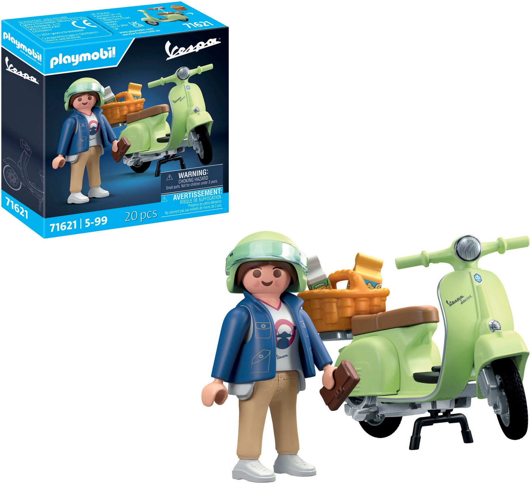 Playmobil® Konstruktions-Spielset »1969 Vespa 150 Sprint Veloce, Hellgrün (71621), Vespa«, (20 St.), Made in Europe