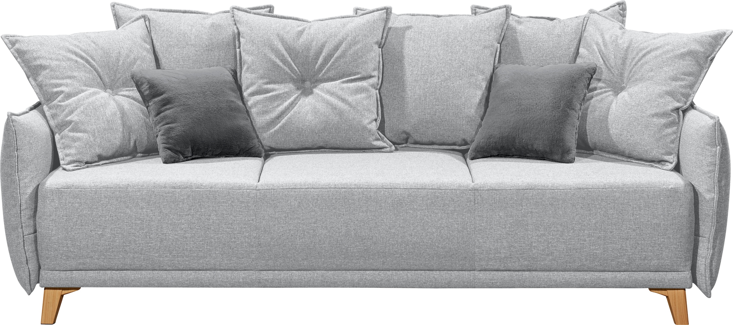 ED EXCITING DESIGN Schlafsofa »Pamplona«, mit Bettfunktion, Bettkasten, Rücken- und Zierkissen, frei im Raum