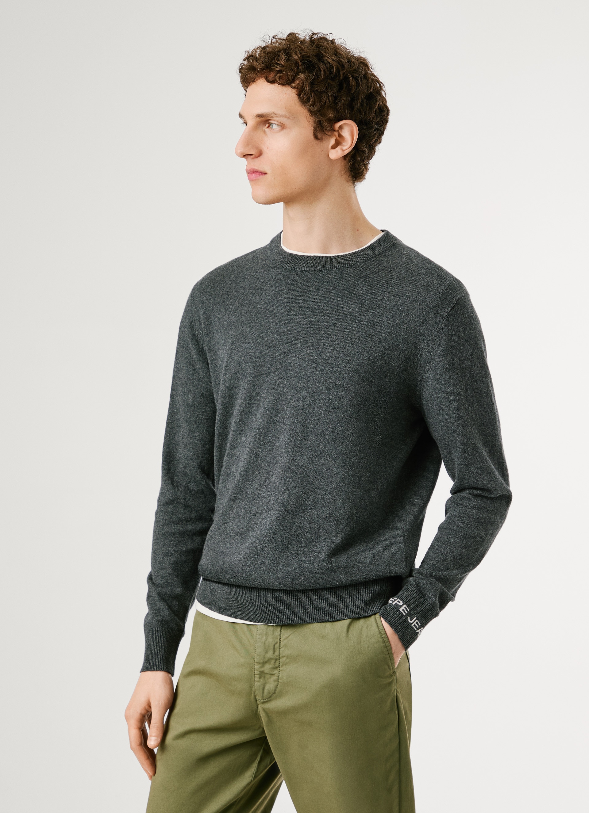 Pepe Jeans Strickpullover »ANDRE CREW NECK«, mit Rundhals, Logo-Jacquard