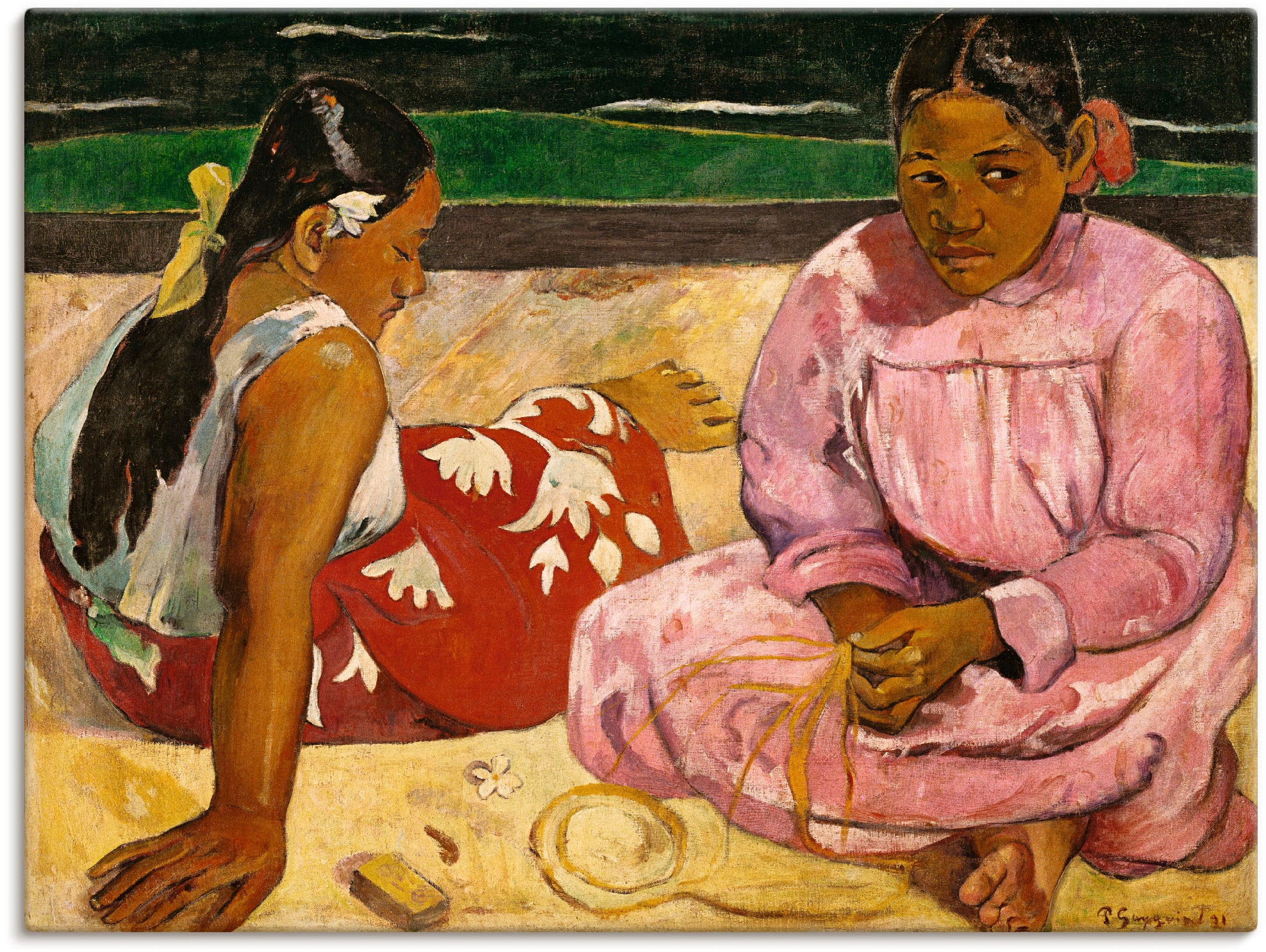 Artland Leinwandbild "Frauen von Tahiti (oder: Am Strand).1891", Frau, (1 S günstig online kaufen