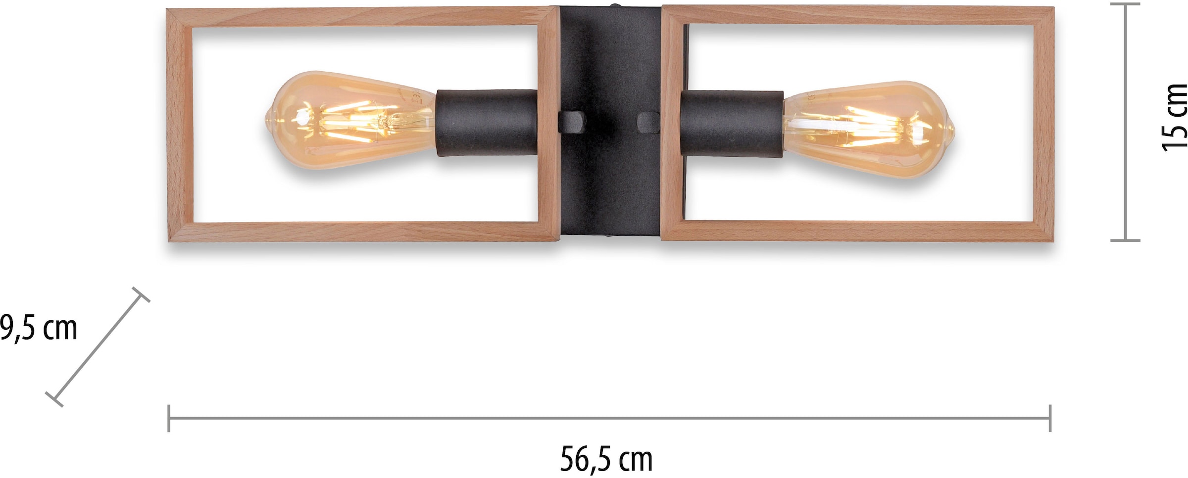 Wandlampe Holz 2 aus Home Deckenleuchte online affaire flammig-flammig, (Akazienholz), bestellen »Nohen«, Deckenleuchte